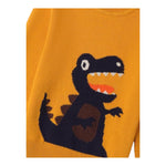 I DO maglia girocollo tinta unita cn ricamo dinosauro Senape per Neonato 4A416 SENAPE I DO