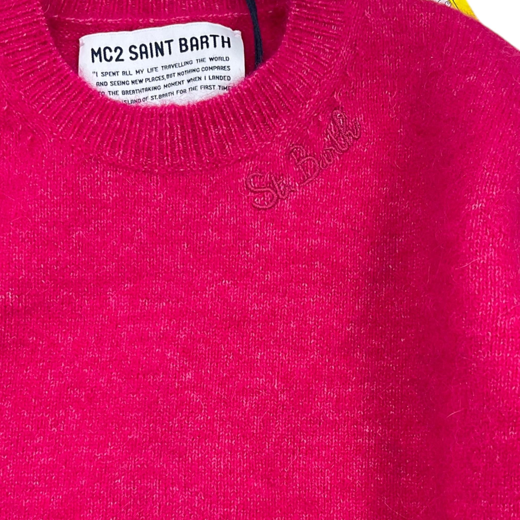 SAINT BARTH maglia girocollo tinta unita Fuxia per Neonata LYL001N FUXIA SAINT BARTH