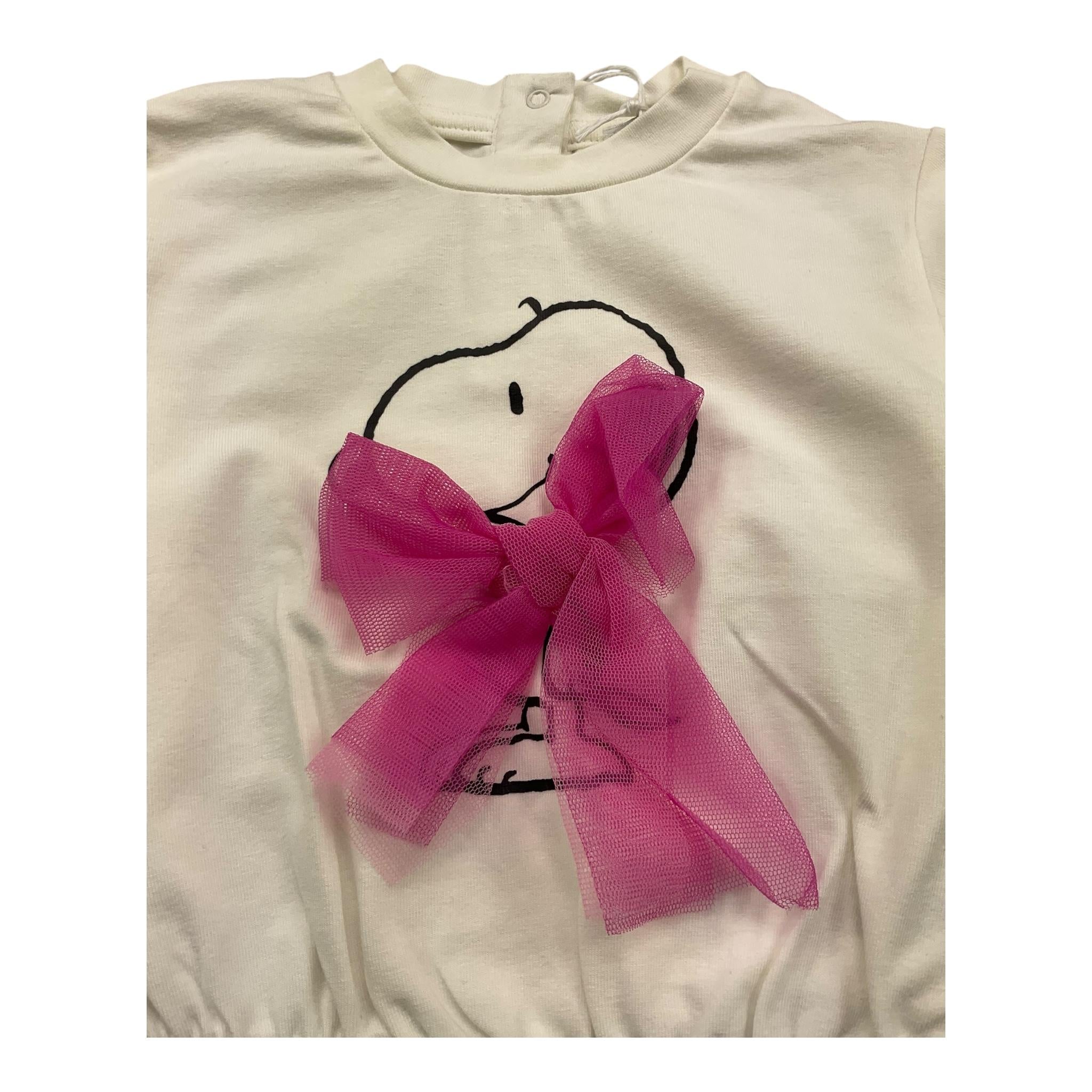 M+E' shirt tinta unita con stampa Panna per Neonata UE1205 PANNA M+E'