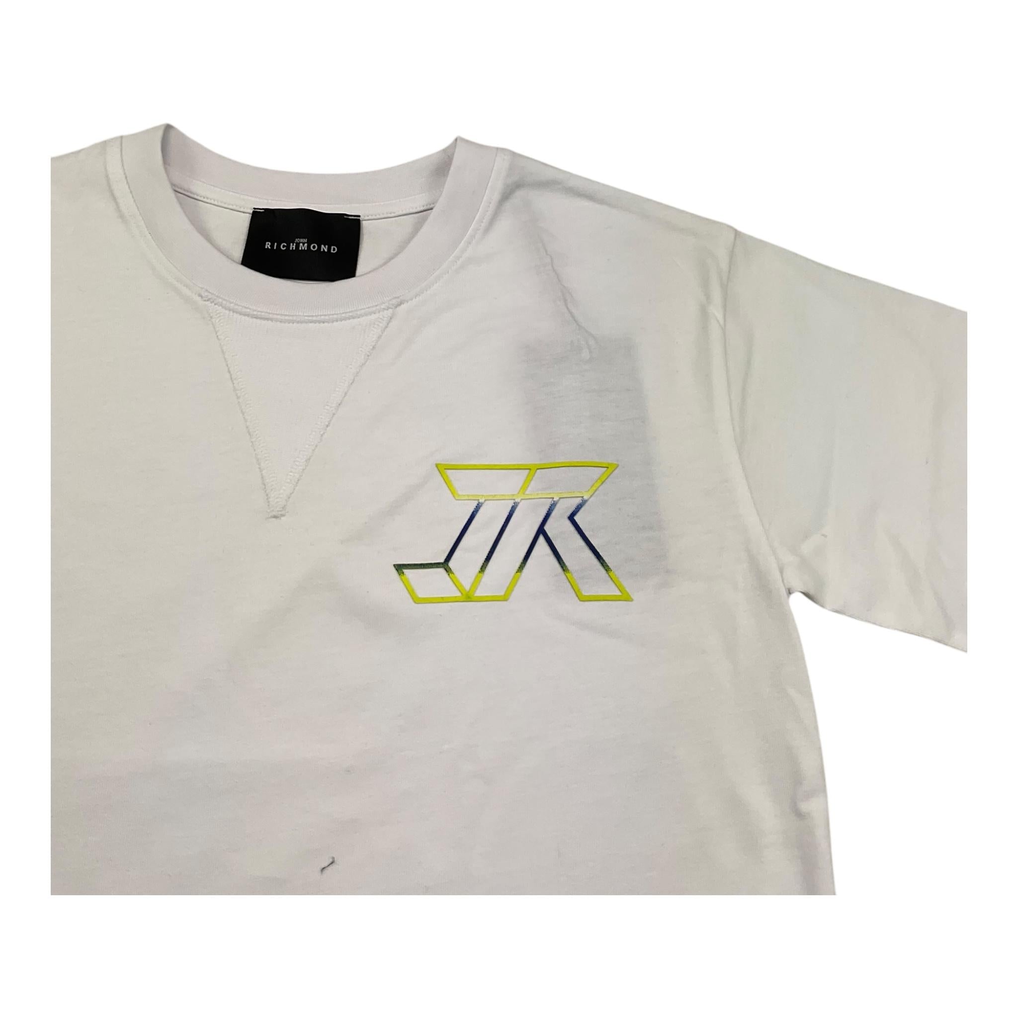 JOHN RICHMOND t-shirt girocollo tinta unita con stampa in contrasto Bianco per Bambino RBA25219TS BIANCO JOHN RICHMOND