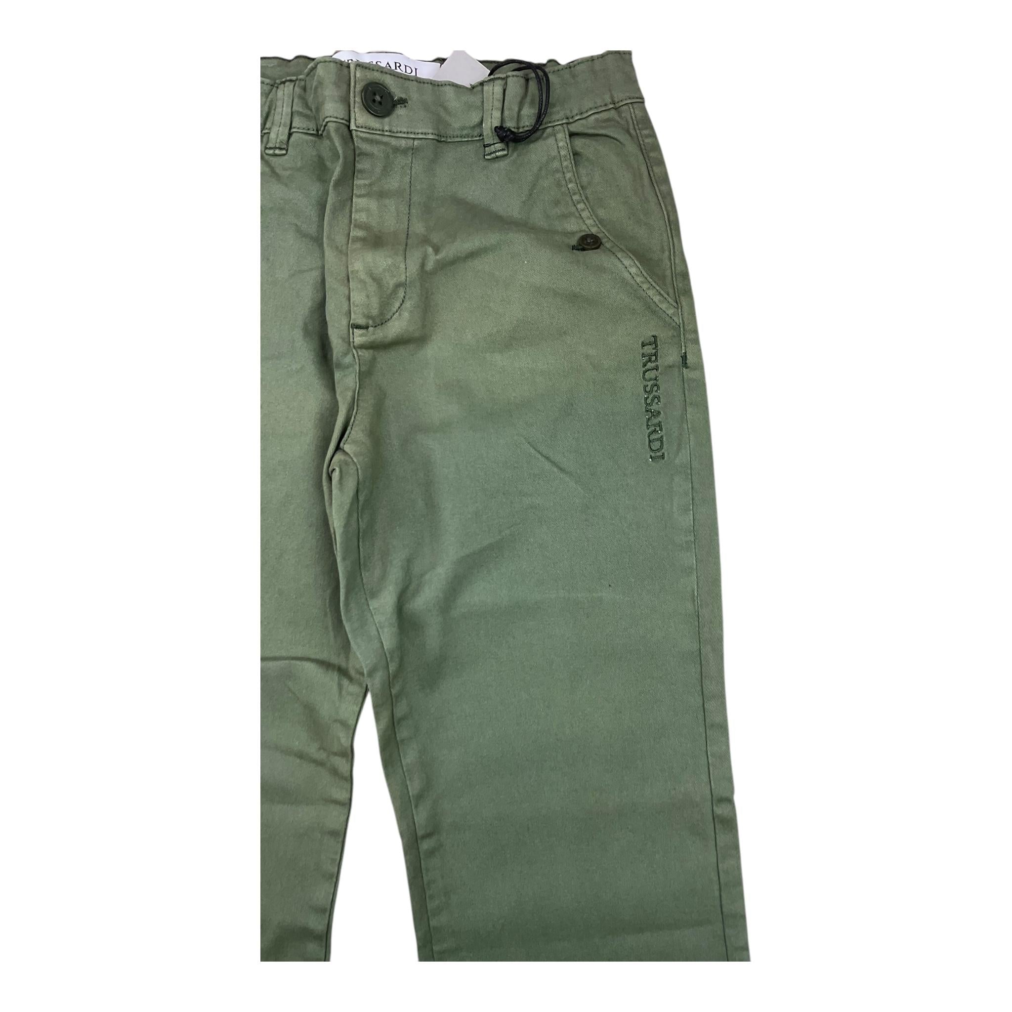 TRUSSARDI pantalone tinta unita con girovita regolabile Verde per Bambino TBA24090PA VERDE TRUSSARDI