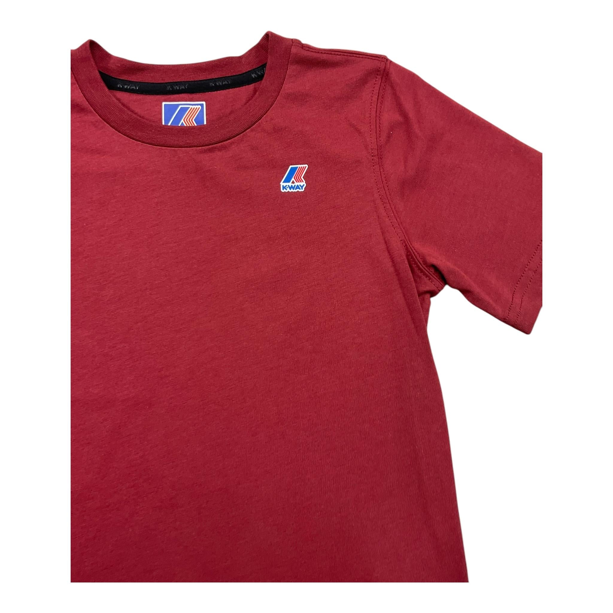 K-WAY t-shirt girocollo tinta unita con stampa Bordeaux per Bambino K7133YW BORDEAUX K-WAY