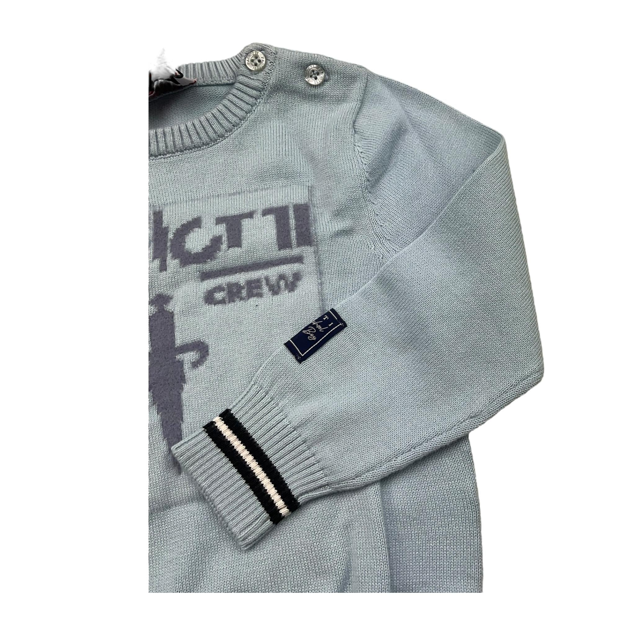 CESARE PACIOTTI maglia girocollo tinta unita con logo Azzurro per Neonato MGP5352B AZZURRO CESARE PACIOTTI