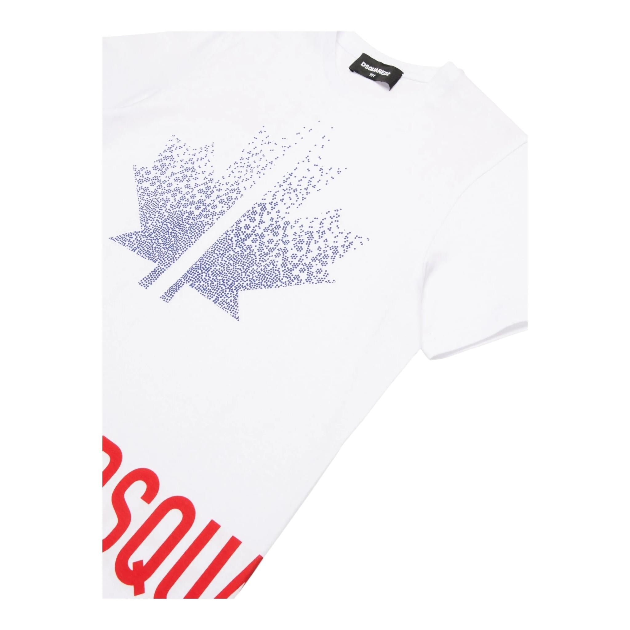 DSQUARED2 t-shirts girocollo tinta unita con stampa in contrasto Bianco per Bambino DQ2537XX BIANCO DSQUARED2