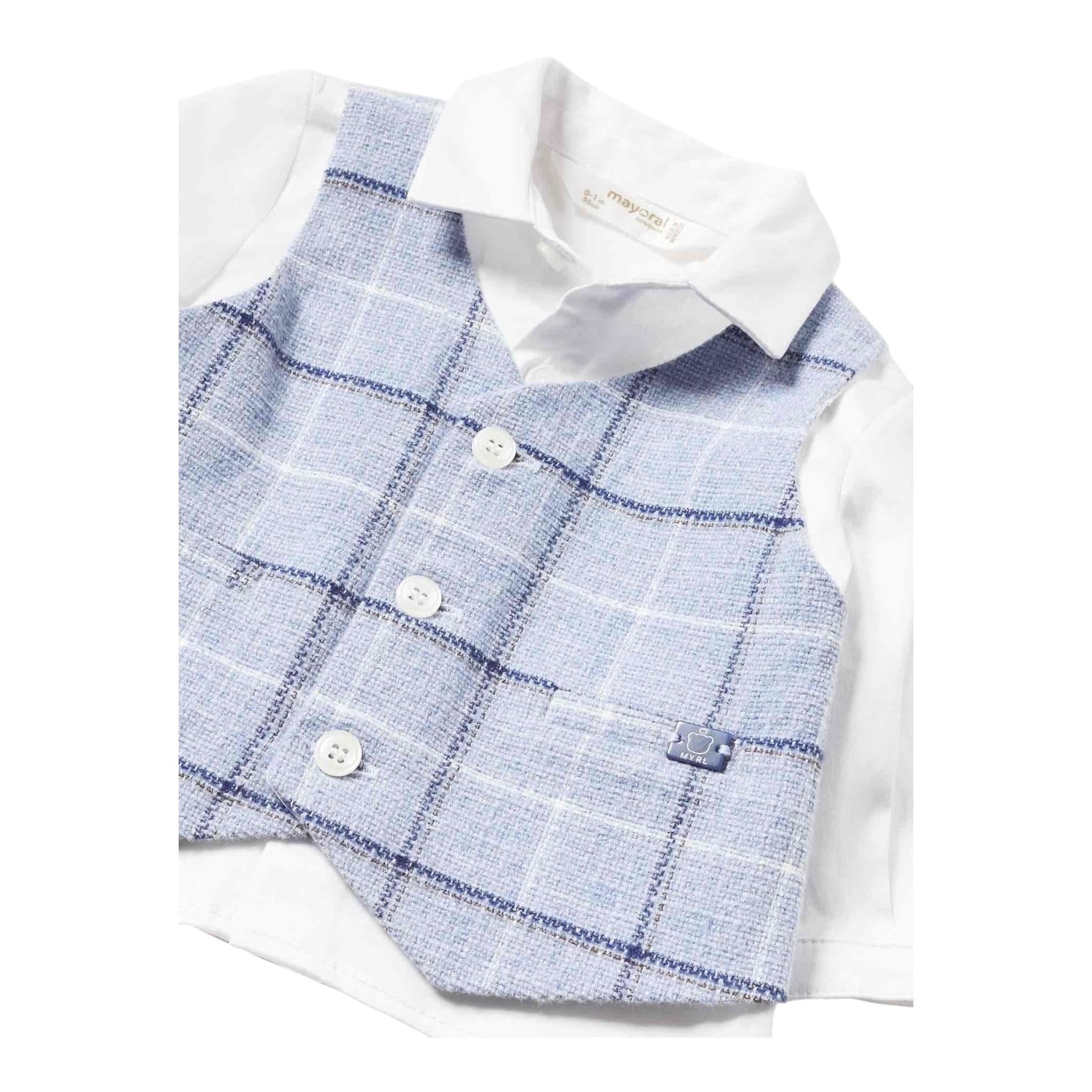 MAYORAL completo 3pz pantalone-camicia-papillions Azzurro per Neonato 2520 AZZURRO MAYORAL