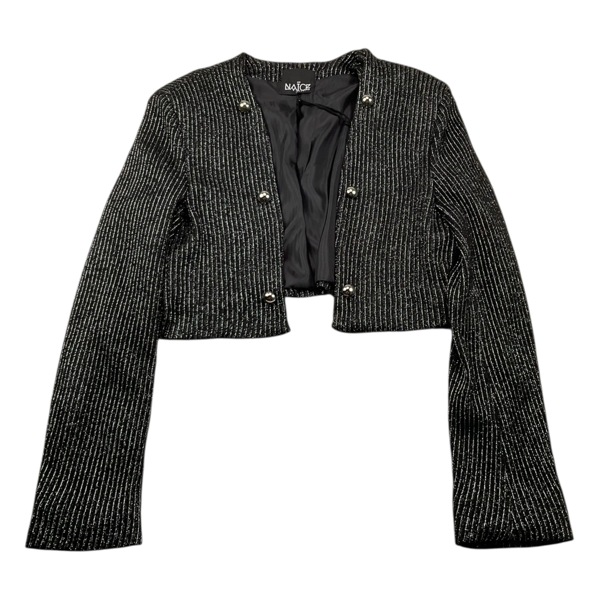 NAICE giacca tinta unita lurex Nero per Bambina 23631 NERO NAICE