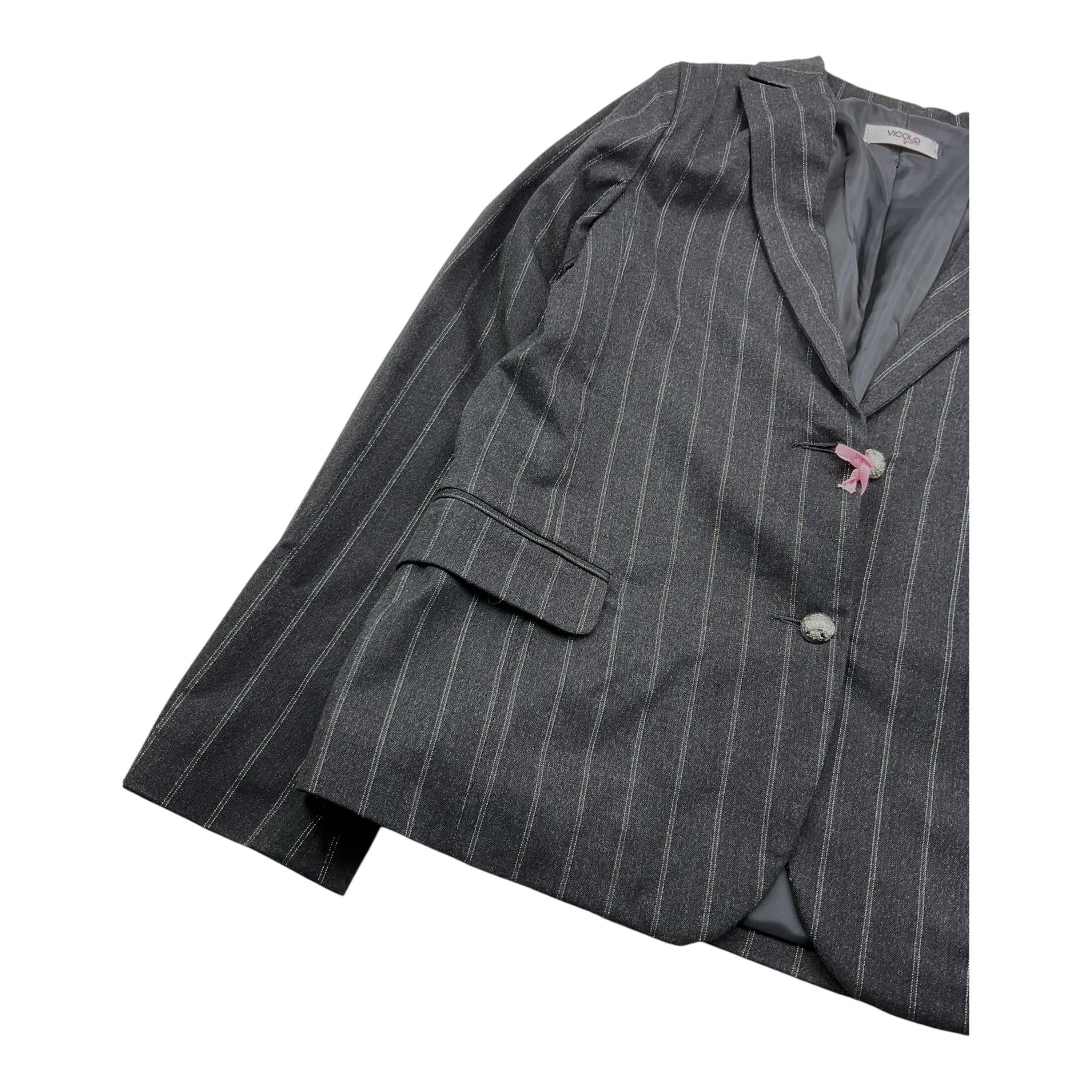 VICOLO giacca tinta unita con fantasia a righe Grigio per Bambina 3141J00130X GRIGIO VICOLO