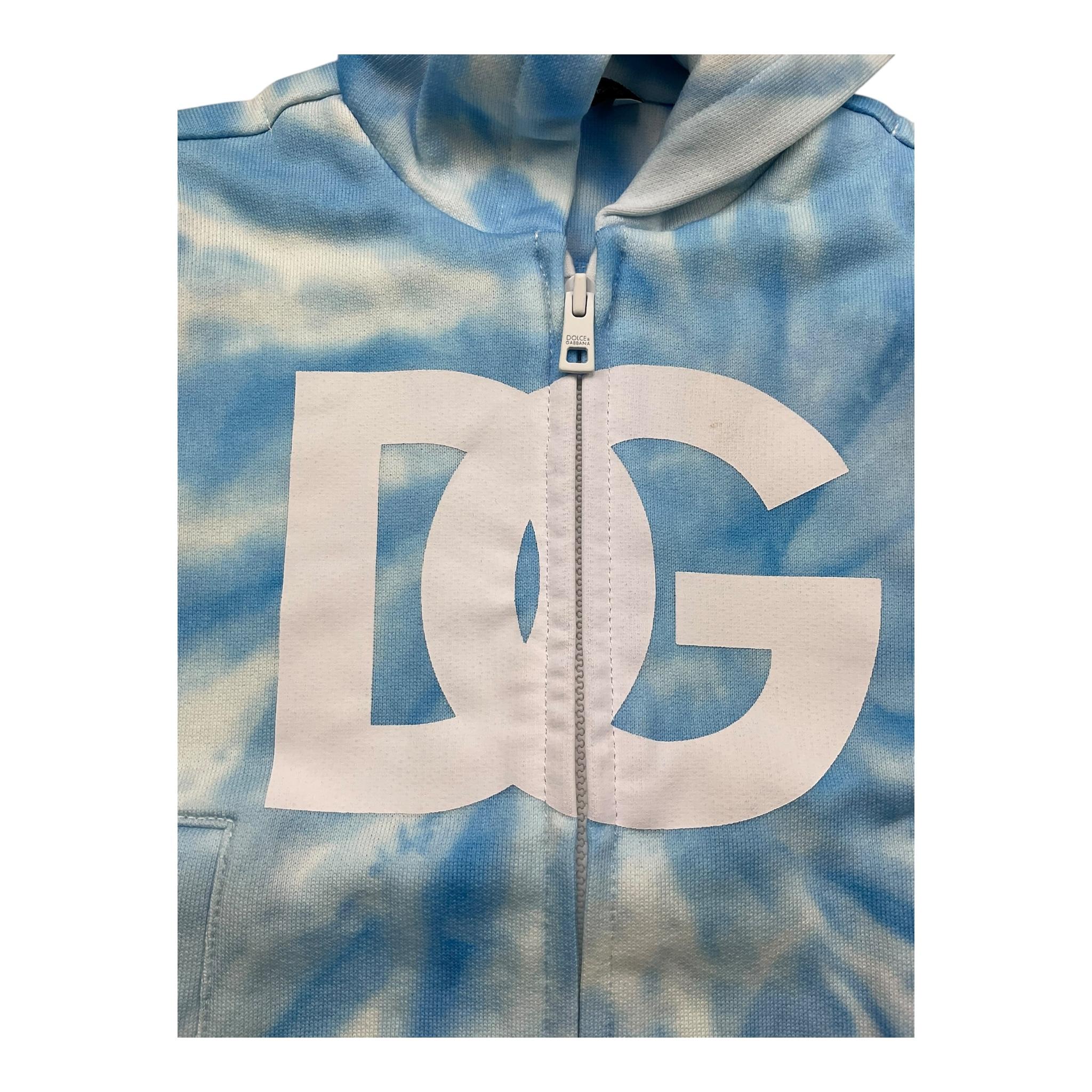 DOLCE & GABBANA felpa con zip e cappuccio stampa fantasia Azzurro per Neonato L1JWGB AZZURRO DOLCE & GABBANA