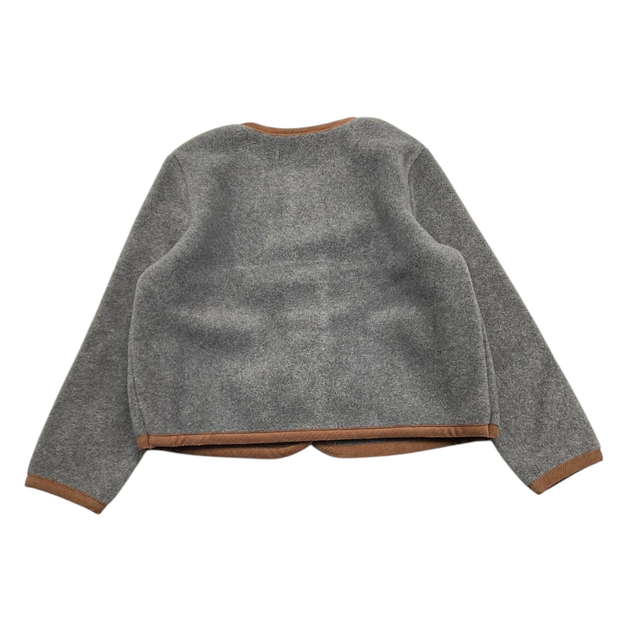 ZHOE & TOBIAH cardigan tinta unita con profili in contrasto Grigio per Bambino WWT6J GRIGIO ZHOE & TOBIAH