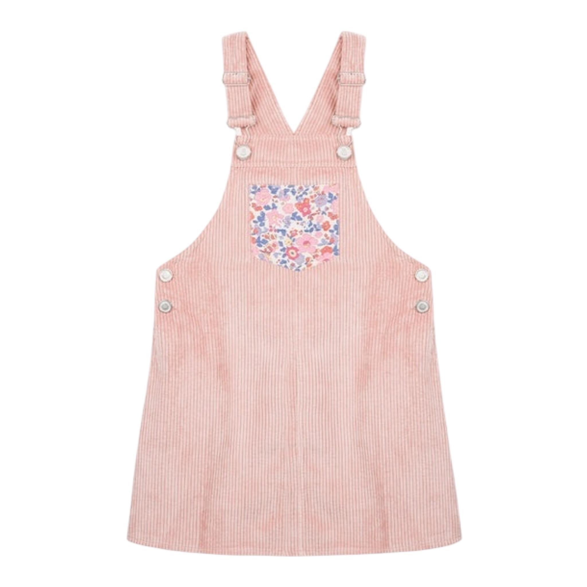 SAINT BARTH salopette tinta unita con taschino fantasia fiori Rosa per Bambina TEC0001 ROSA SAINT BARTH