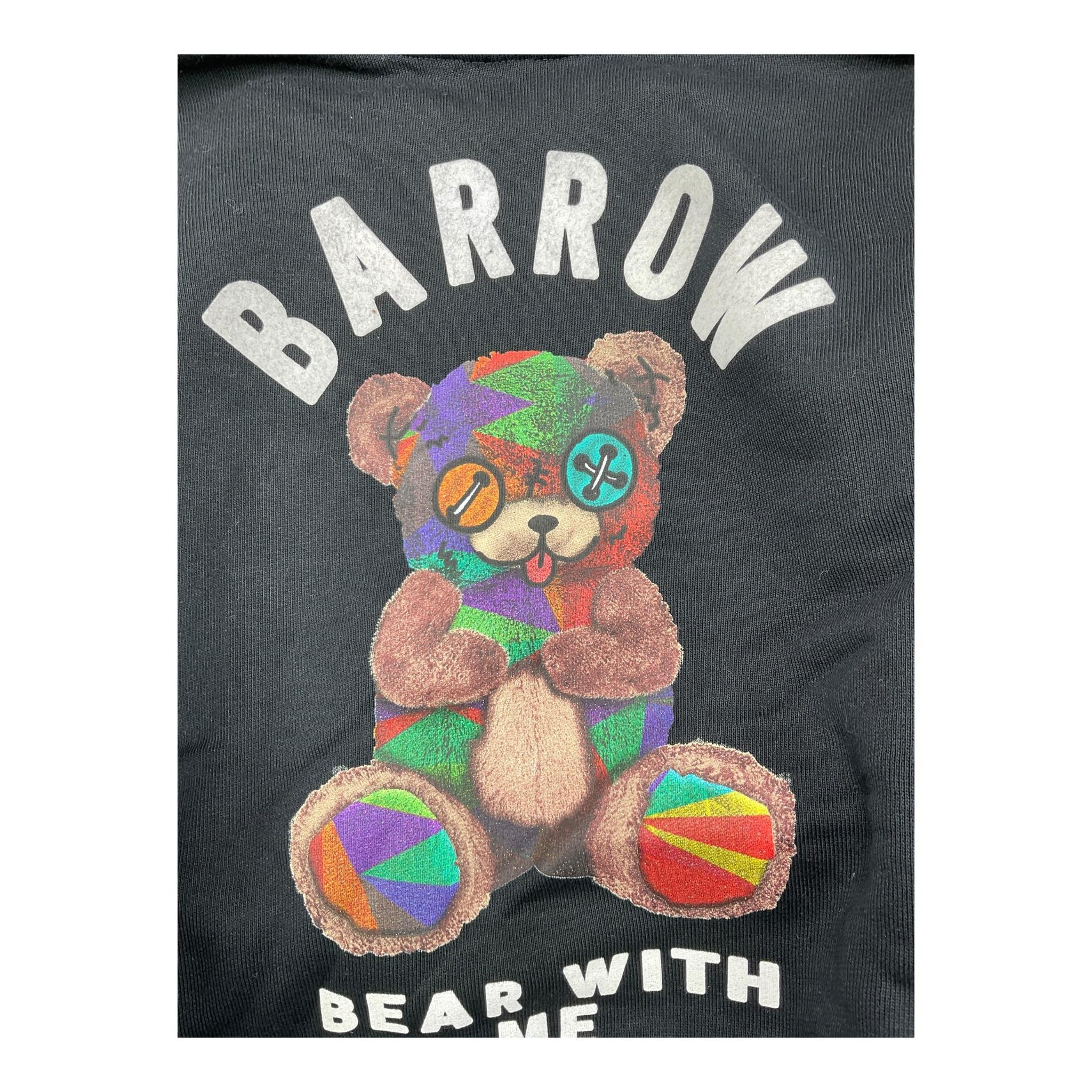 BARROW KIDS felpa tinta unita con cappuccio e stampa Nero per Bambina F4BKJGHS106 NERO BARROW KIDS