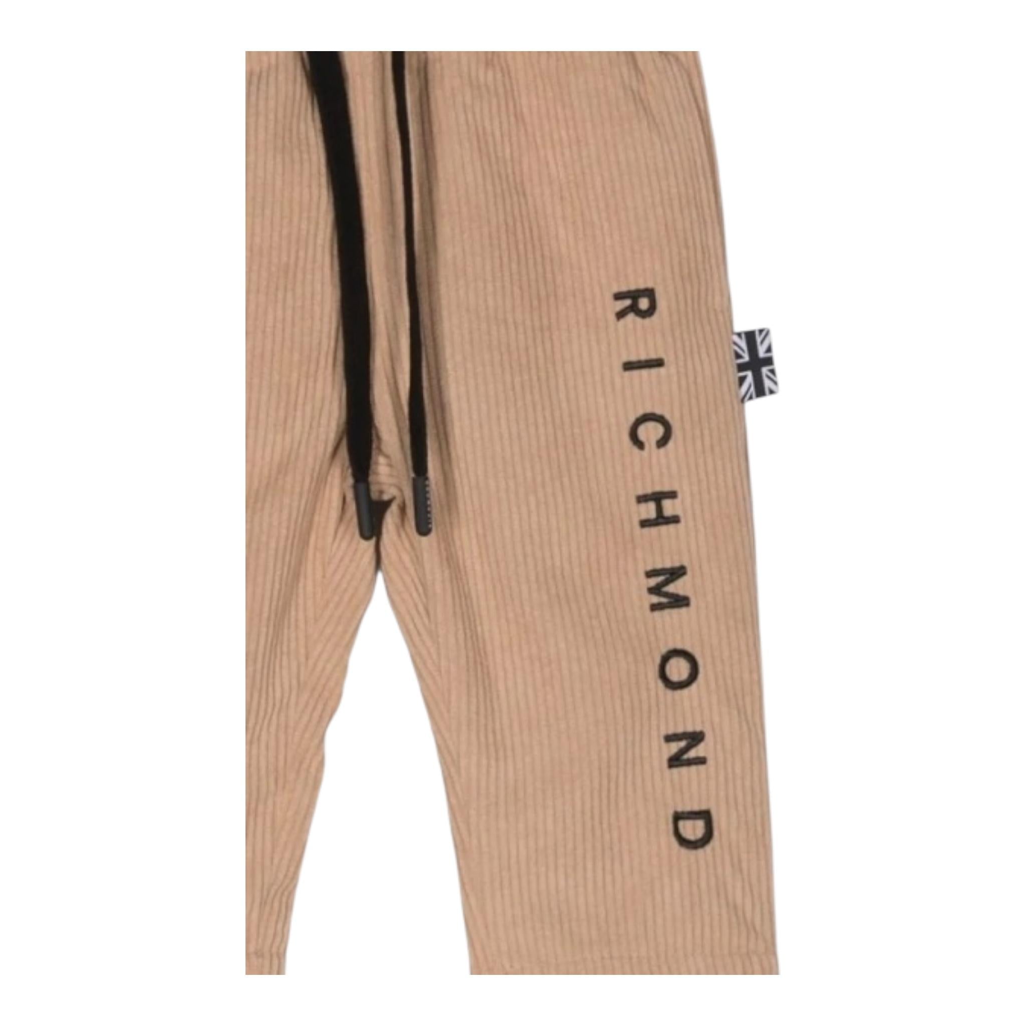 JOHN RICHMOND pantalone tinta unita con stampa e elastico in vita Beige per Neonato RIA24049PAXJ BEIGE JOHN RICHMOND