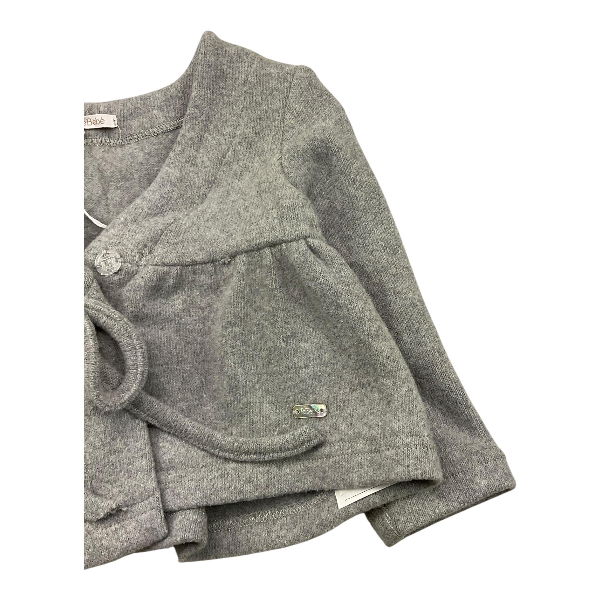 LE BEBE' cardigan tinta unita con fiocco Grigio per Neonata LBG6033 GRIGIO LE BEBE'