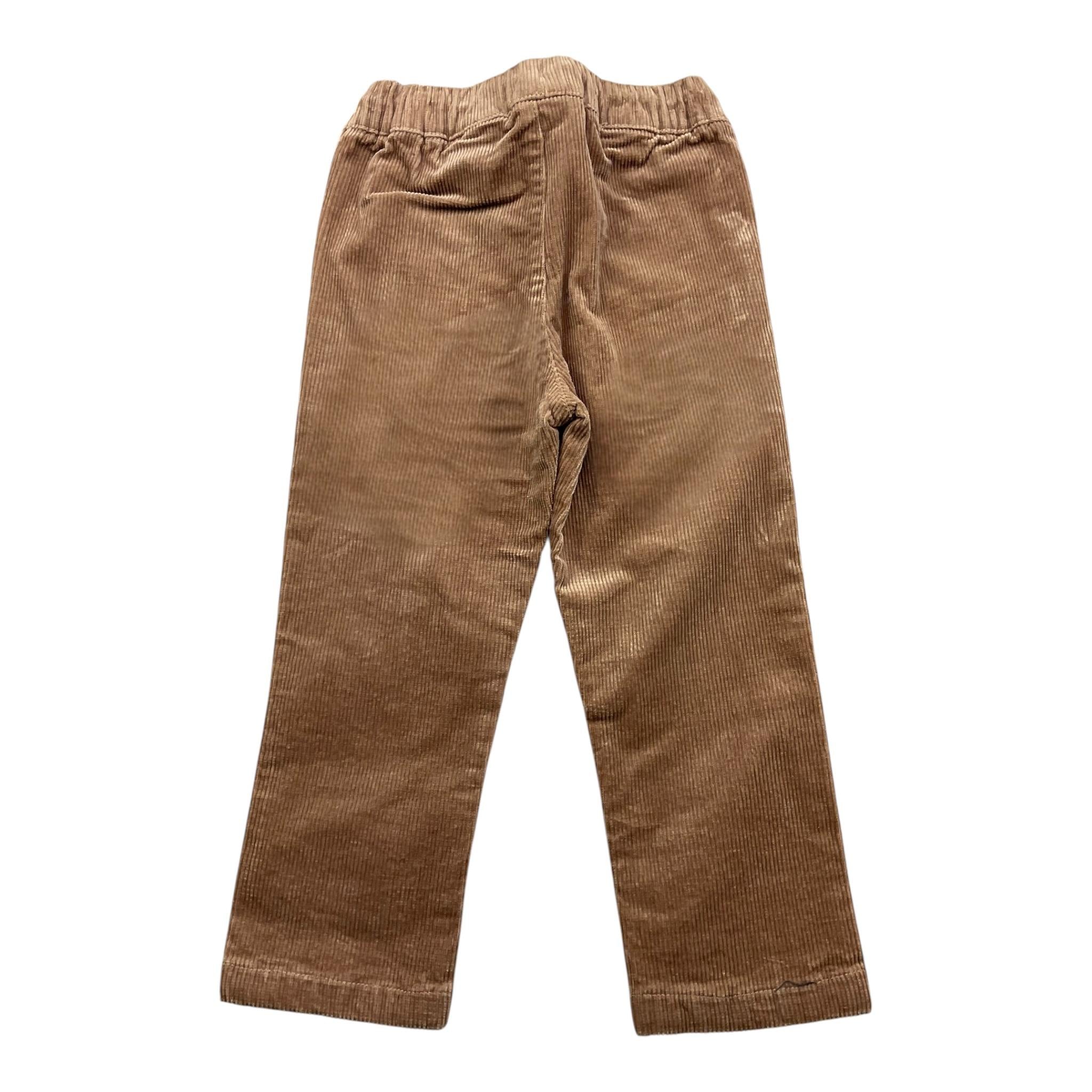 SARABANDA pantalone in velluto tinta unita con elastico in vita Marrone per Neonato 07168 MARRONE SARABANDA