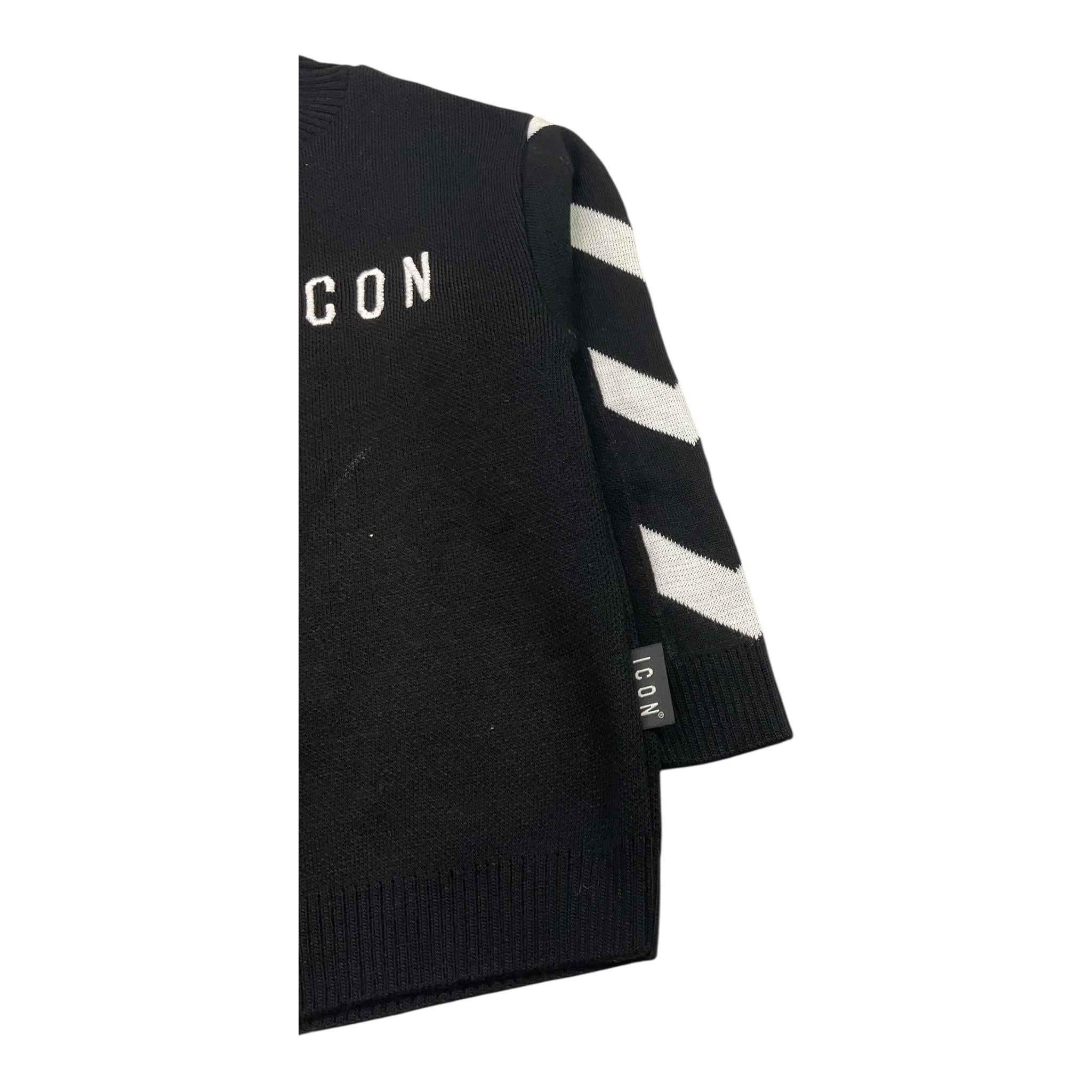 ICON maglia girocollo tinta unita con maniche in contrasto Nero per Bambino IBSM00330 NERO ICON
