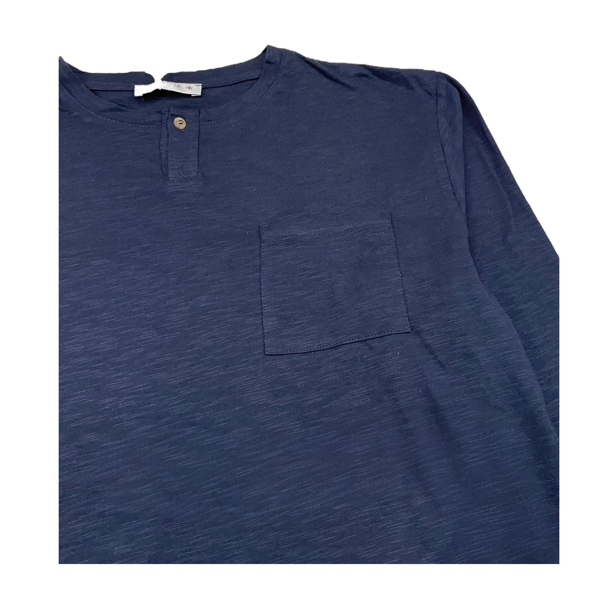 MANUEL RITZ shirt tinta unita con bottone Blu per Bambino MR1706 BLU MANUEL RITZ