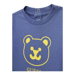 GUESS shirt girocollo tinta unita ocn logo Blu per Neonato I4YI01K8HM4X BLU GUESS