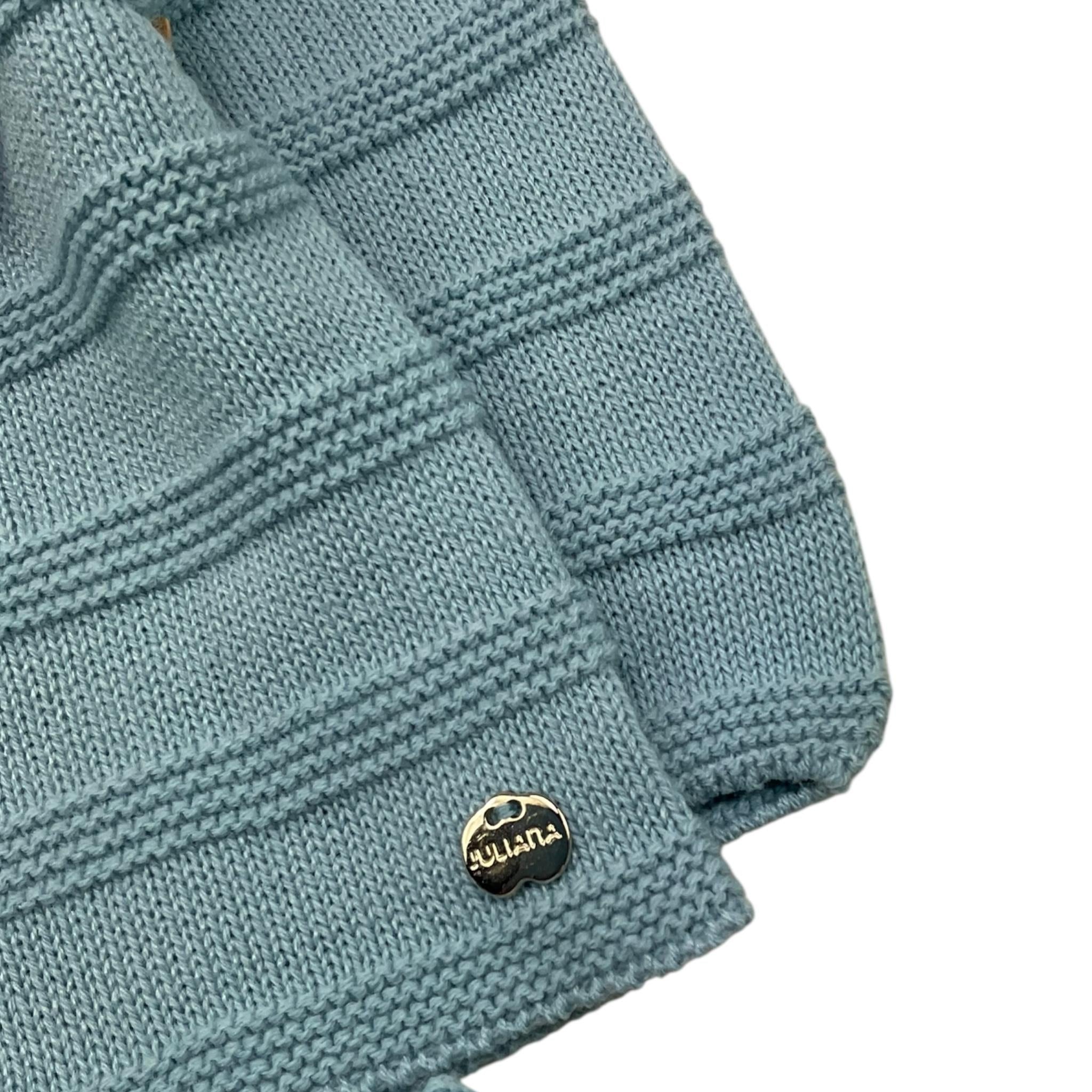 JULIANA completo 3pz tinta unita maglia-ghettina-cappello Azzurro per Neonato 24553 AZZURRO JULIANA