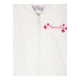 MONNALISA felpa tinta unita con zip e stampa Bianco per Neonata 39D801 BIANCO MONNALISA