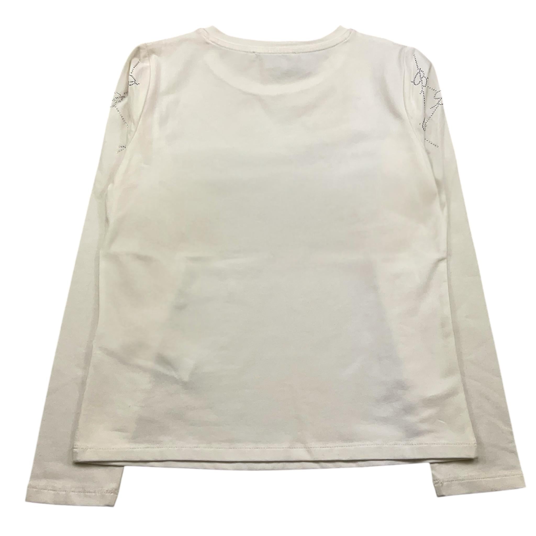 MISS BLUMARINE shirt girocollo tinta unita con brillantini Bianco per Bambina IF4140 BIANCO MISS BLUMARINE