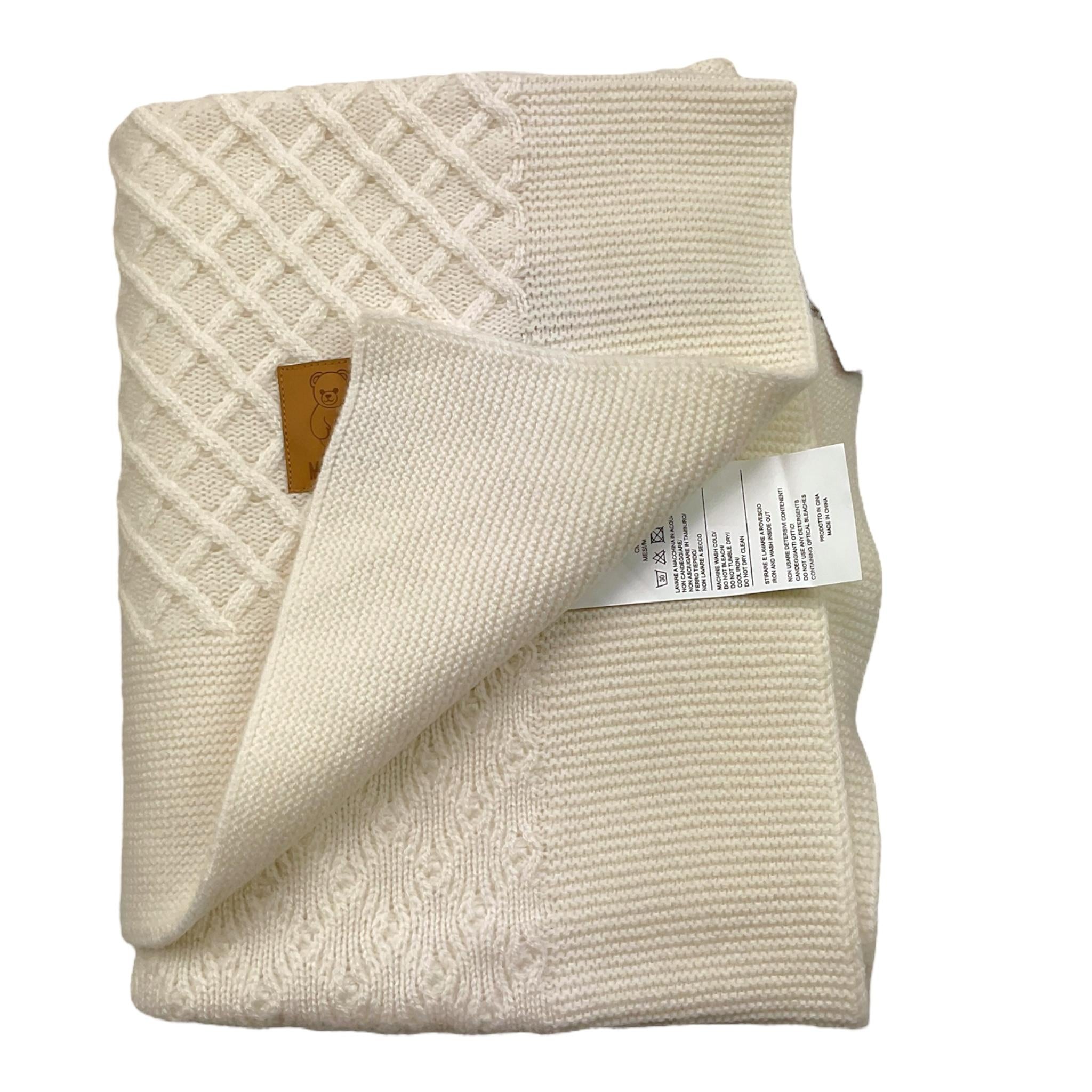 MOSCHINO coperta tinta unita con logo Panna per Neonato MUB00K PANNA MOSCHINO