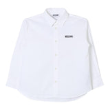 MOSCHINO camicia manica lunga tinta unita con stampa logo Bianco per Bambino HDC01X BIANCO MOSCHINO
