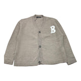 I'M BRIAN cardigan tinta unita con bottoni e stampa Sabbia per Bambino MA3009J SABBIA I'M BRIAN