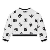 DOLCE & GABBANA felpa tinta unita girocollo con stampa logata Bianco per Bambina L5JW7K BIANCO DOLCE & GABBANA