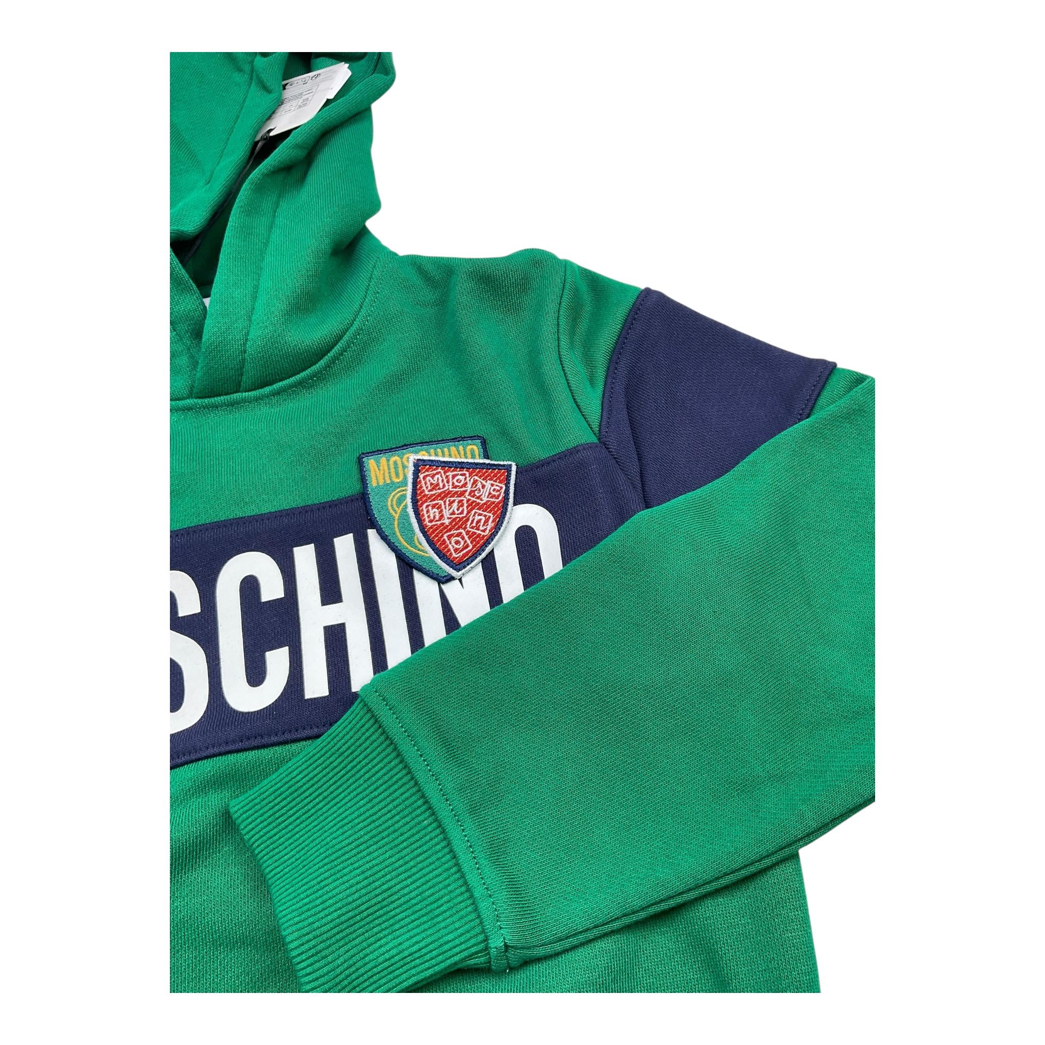 MOSCHINO felpa tinta unita con stampa e cappuccio Verde per Bambino HUF08GX VERDE MOSCHINO
