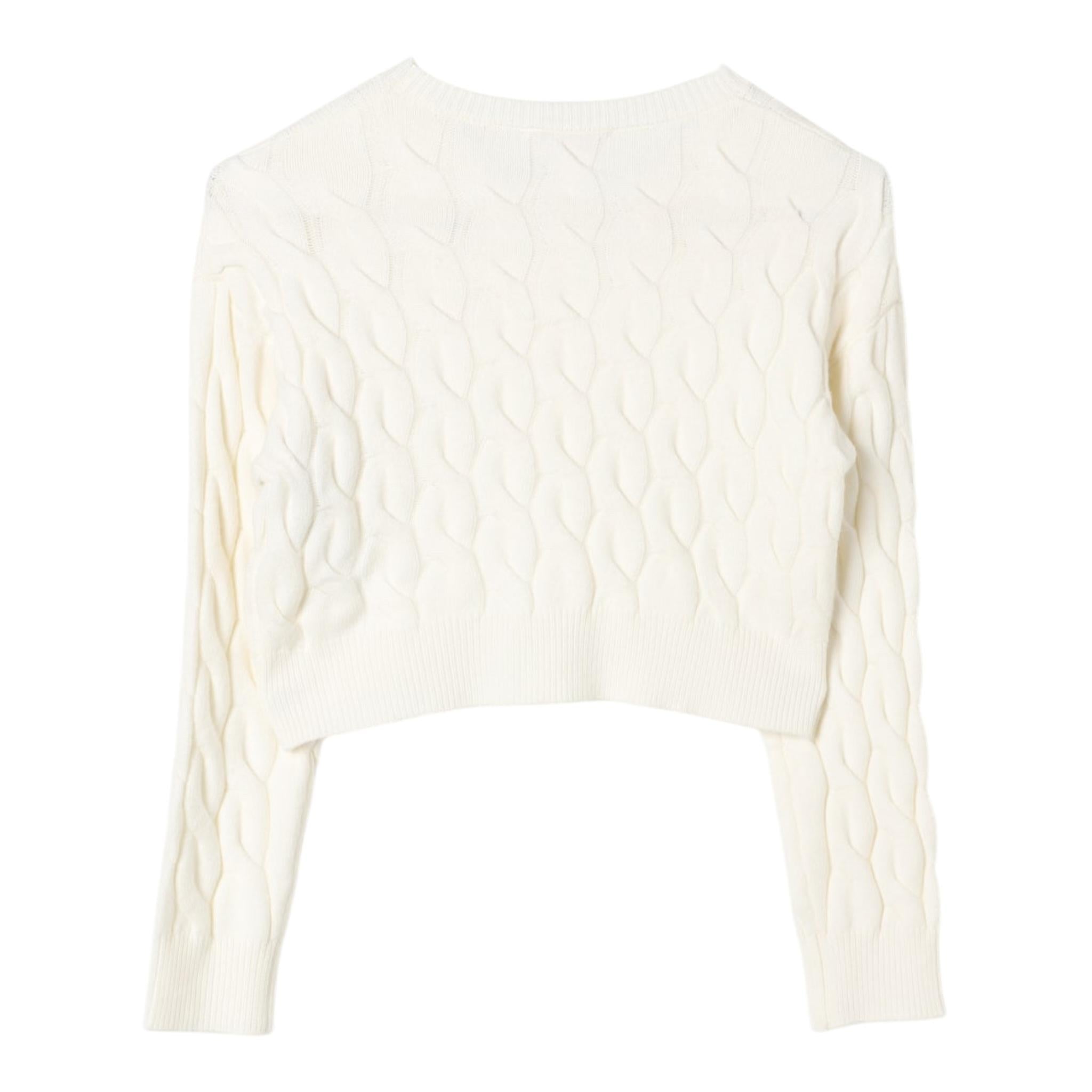 LIU JO maglia girocollo tinta unita con trecce Panna per Bambina GF4214 PANNA LIU JO