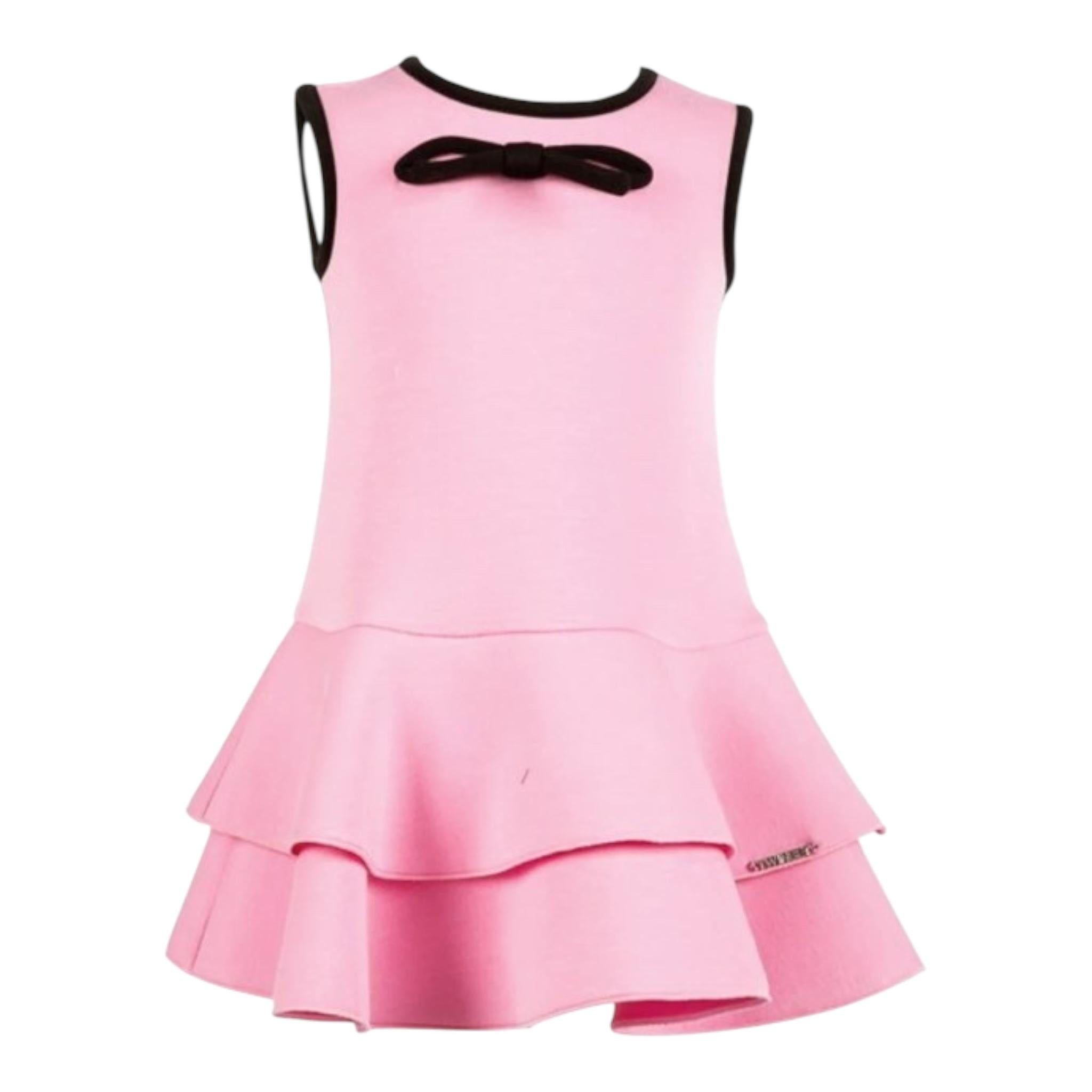 TWINSET abito giromanica tinta unita con profili in contrasto Rosa per Bambina 242GJ2020 ROSA TWINSET