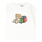 MOSCHINO abito manica lunga tinta unita con stampa in contrasto Panna per Bambina MBV0A2J PANNA MOSCHINO