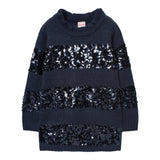 BOBOLI abito in maglia girocollo tinta unita cn paillttes Blu per Bambina 729244 BLU BOBOLI
