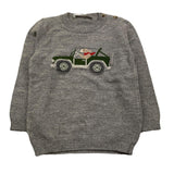 PER TE maglia girocollo tinta unita con ricamo auto Grigio per Neonato 44016 GRIGIO PER TE