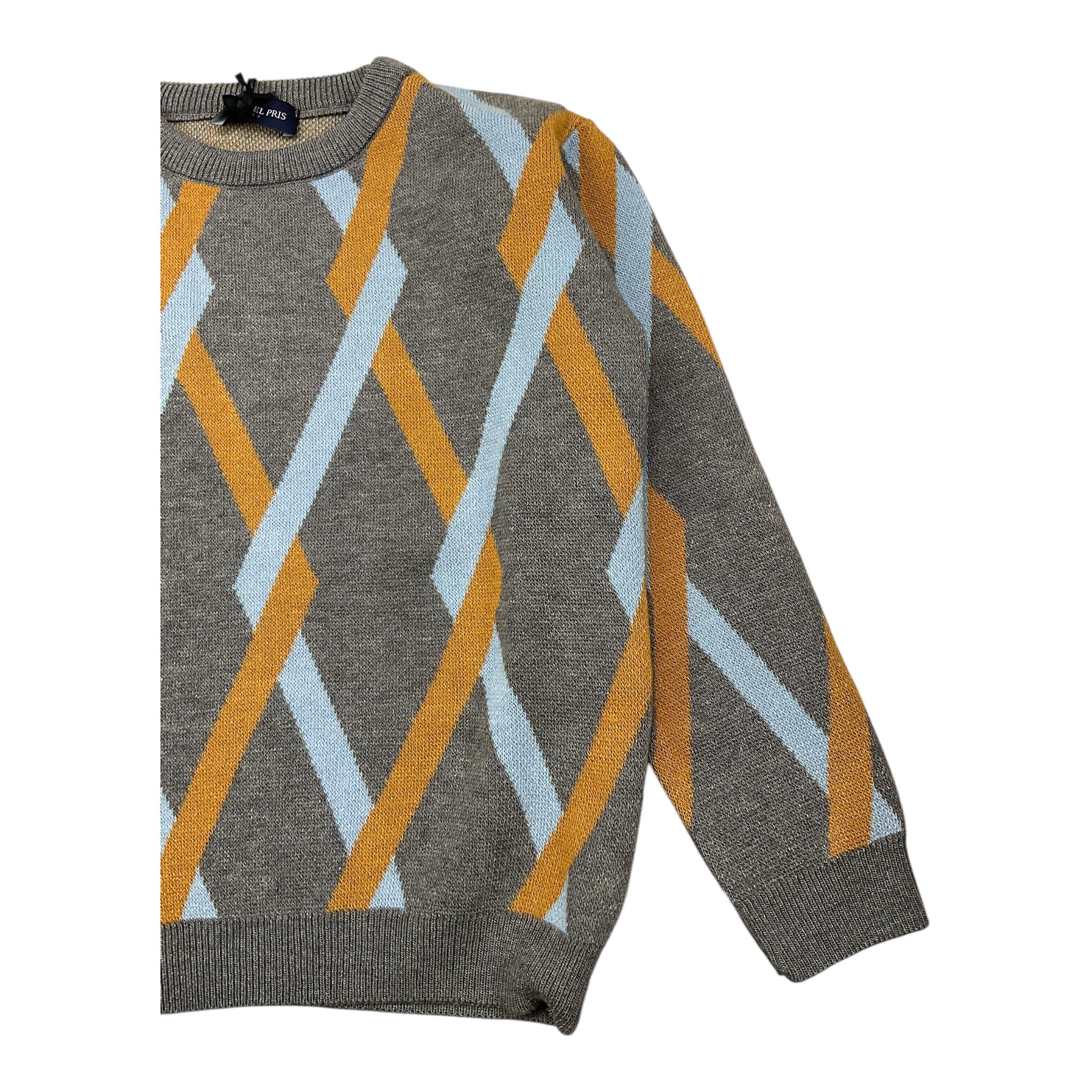 EMANUEL PRIS maglia tinta unita con fantasia astratta Grigio per Bambino EMG7093B GRIGIO EMANUEL PRIS