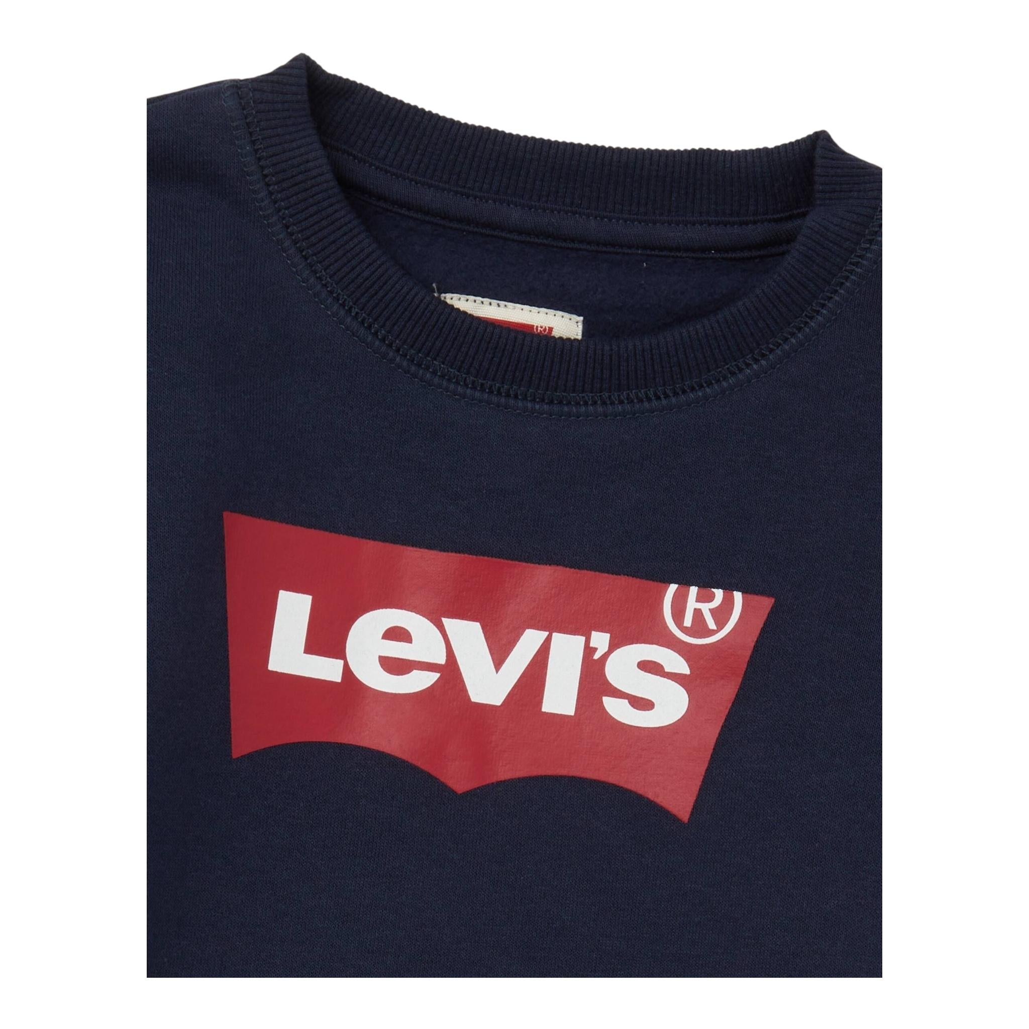 LEVI'S felpa chiusa girocollo tinta unita cn stampa logo Blu per Bambino 9E9079 BLU LEVI'S