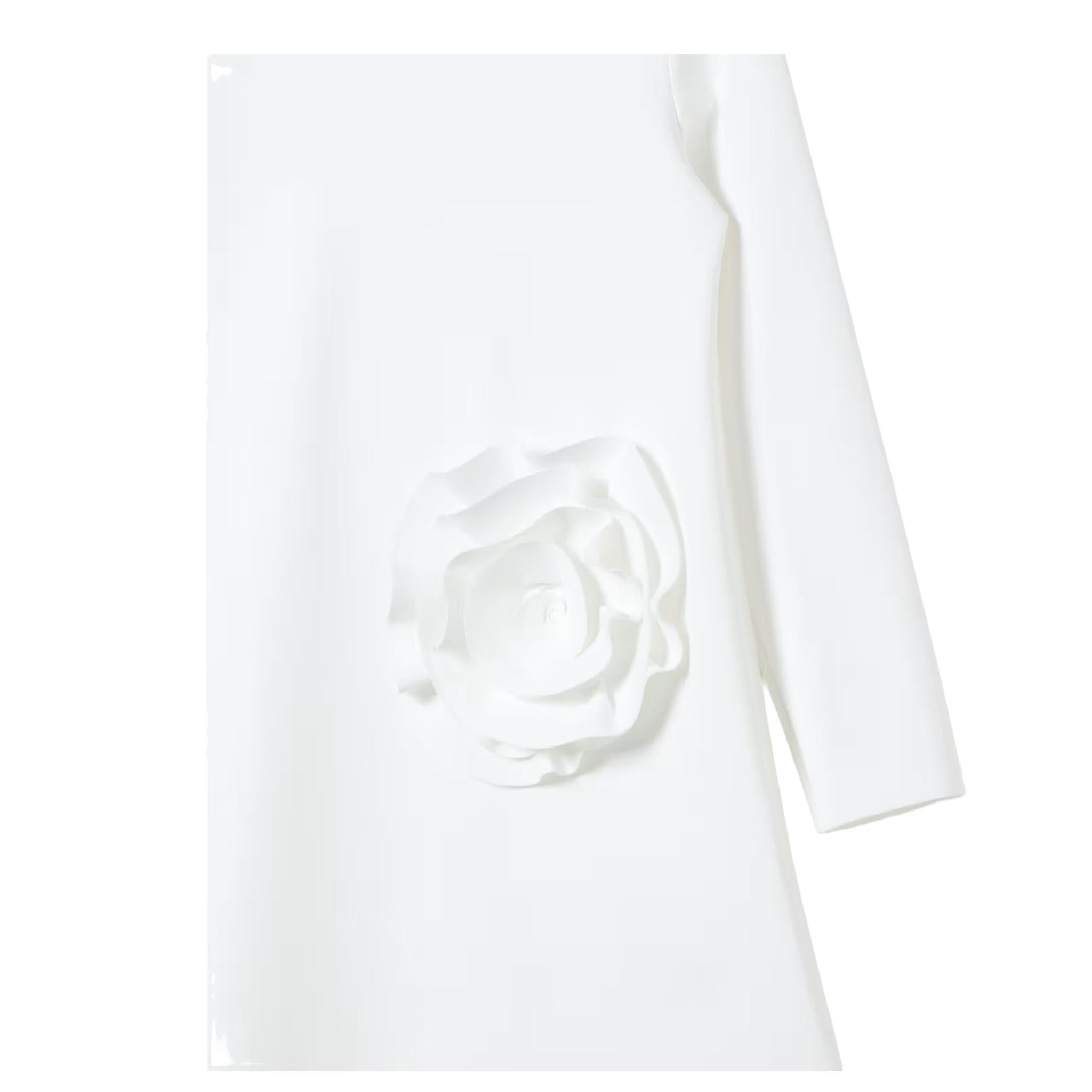IL GUFO abito manica lunga tinta unita con applicazione Bianco per Bambina A24VL590N0057 BIANCO IL GUFO