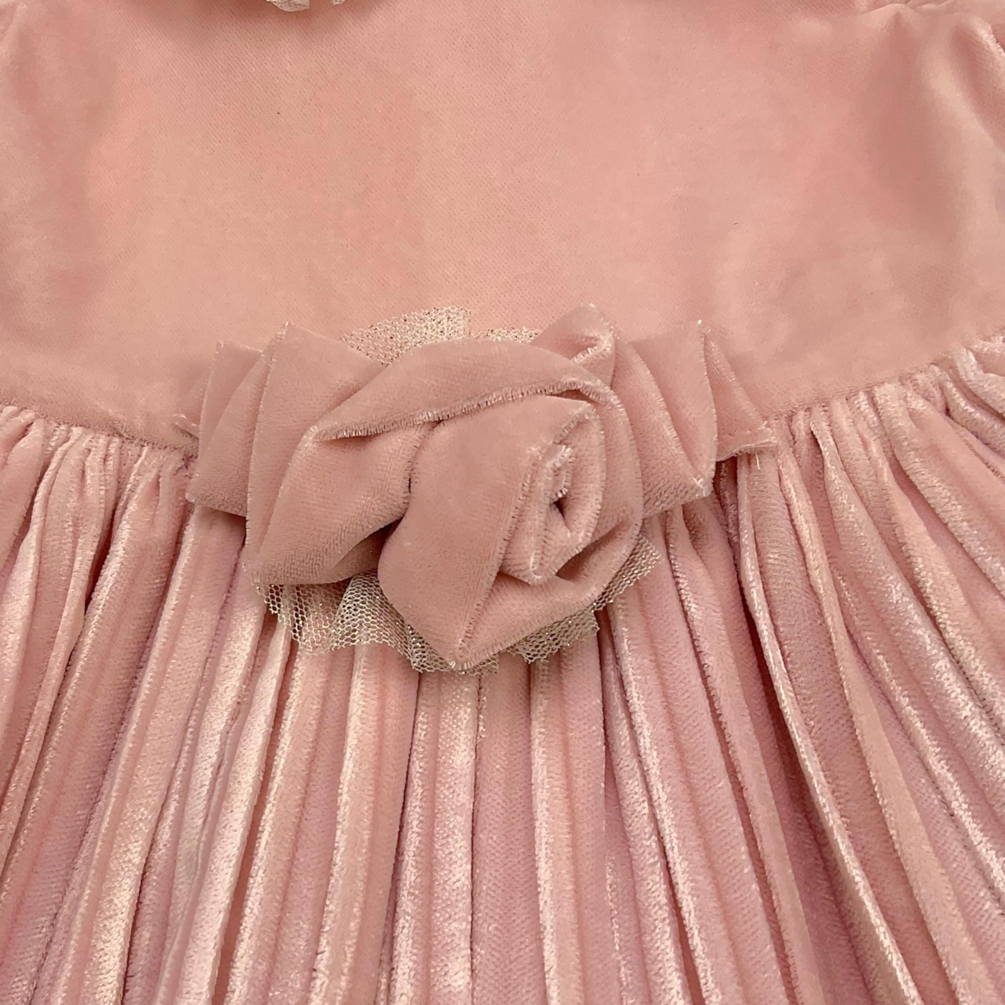 MONNALISA abit tinta unita con applicazioni mezza manica Rosa per Neonata 73B902 ROSA MONNALISA