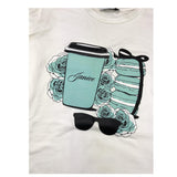 JANICE shirt girocollo tinta unita con stampa in contrasto Panna per Bambina JN554R PANNA JANICE