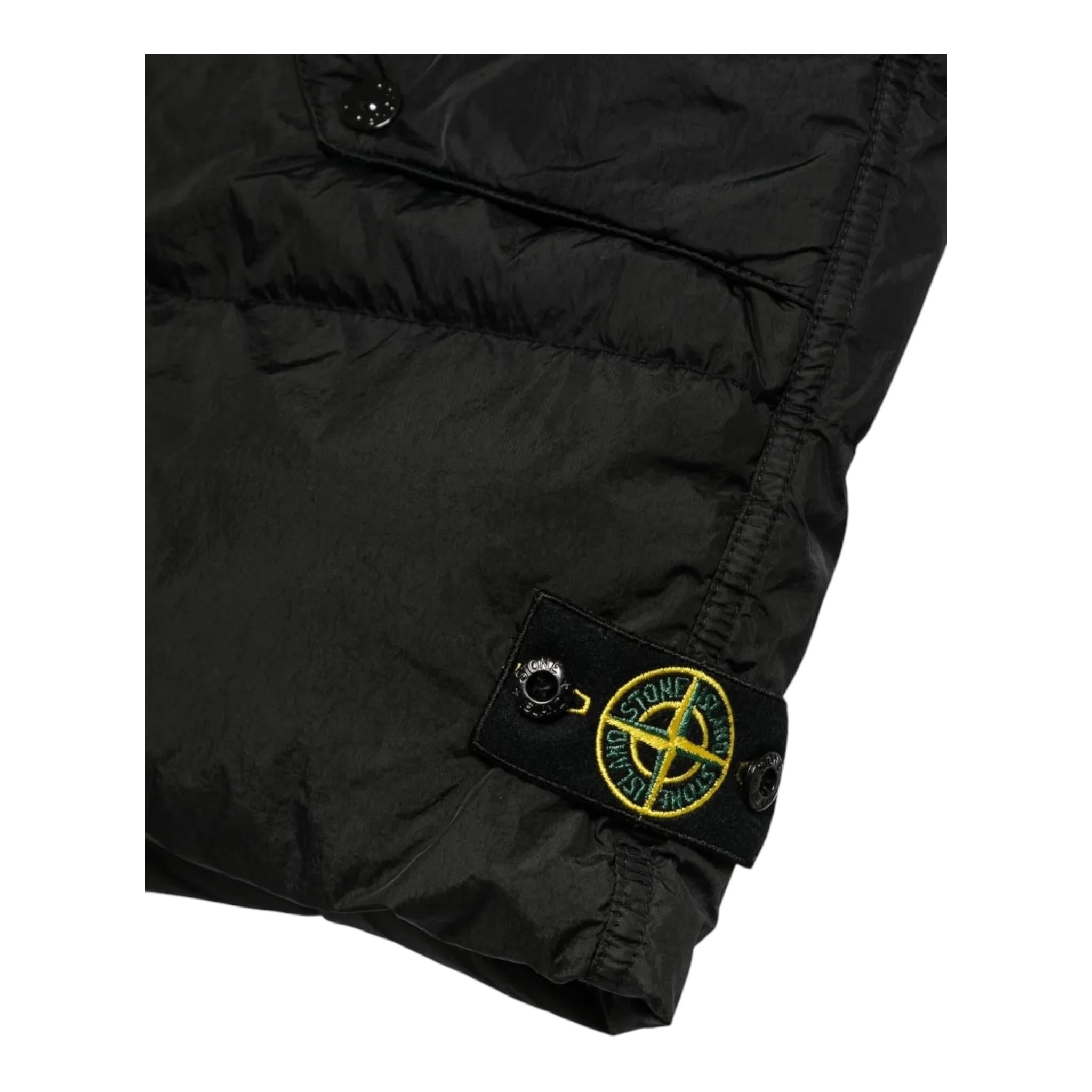 STONE ISLAND giubbino smanicato tinta unita con zip Nero per Bambino 8116G0123 NERO STONE ISLAND