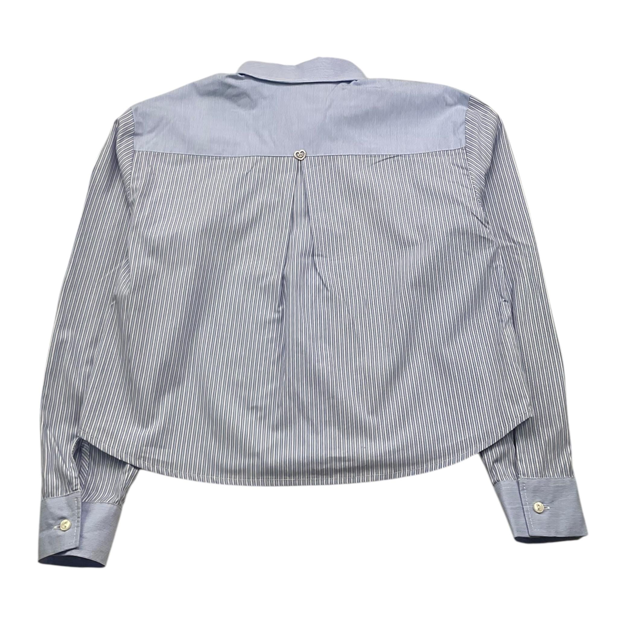 PLEASE camicia manica lunga fantasia a righe Azzurro per Bambina CL45271G66X AZZURRO PLEASE