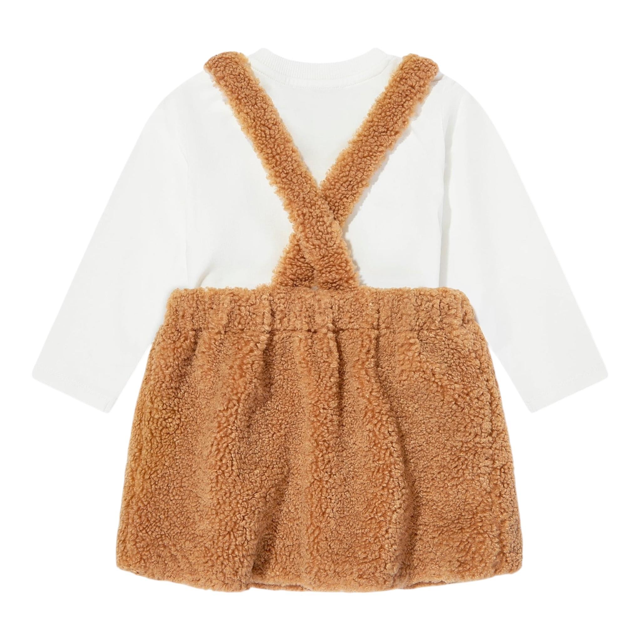 MOSCHINO completo 2 pezzi shirt-salopette Bianco/marrone per Neonata MDK02WXX BIANCO/MARRONE MOSCHINO