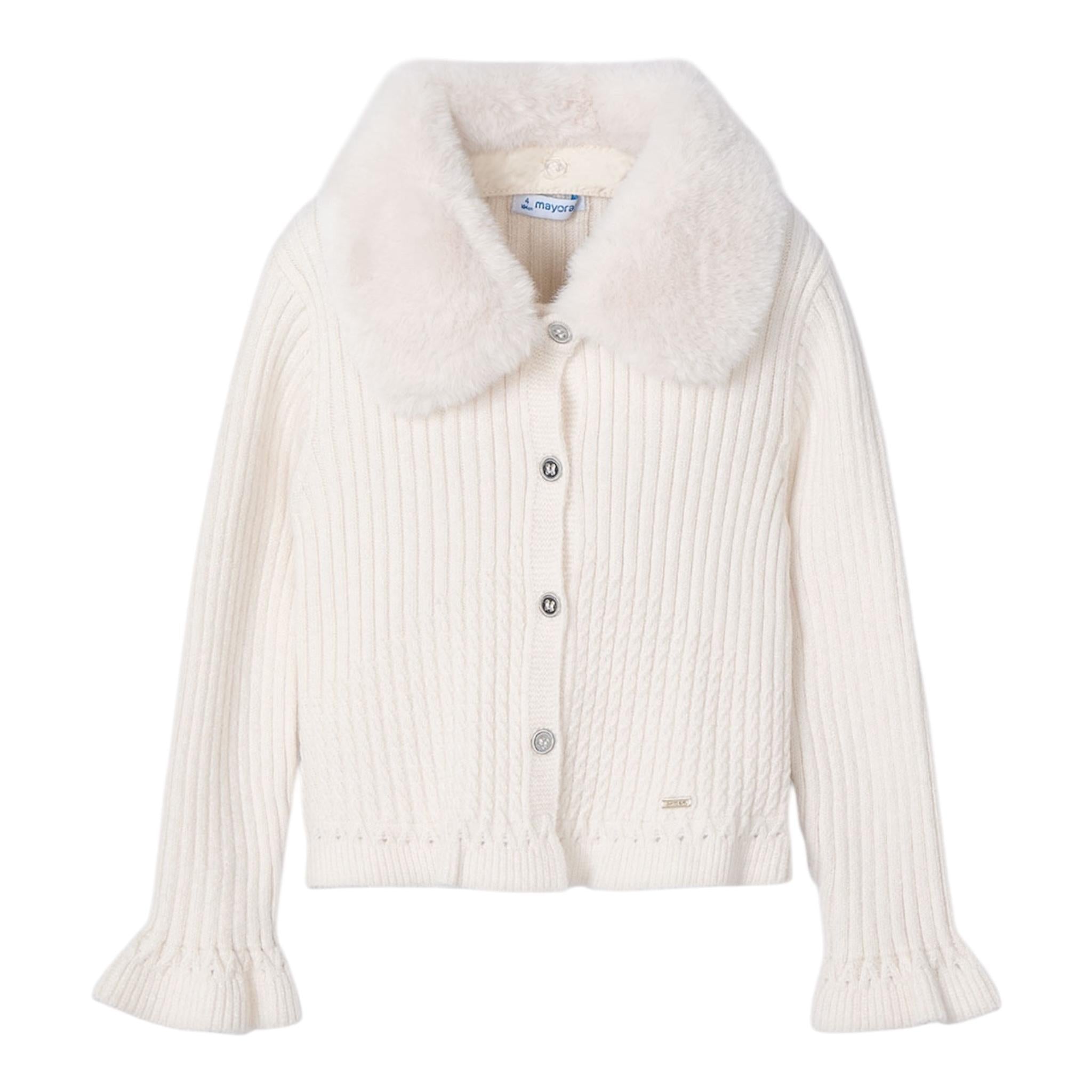 MAYORAL cardigan tinta unita con colletto rimovibile Beige per Neonata 4362NX BEIGE MAYORAL