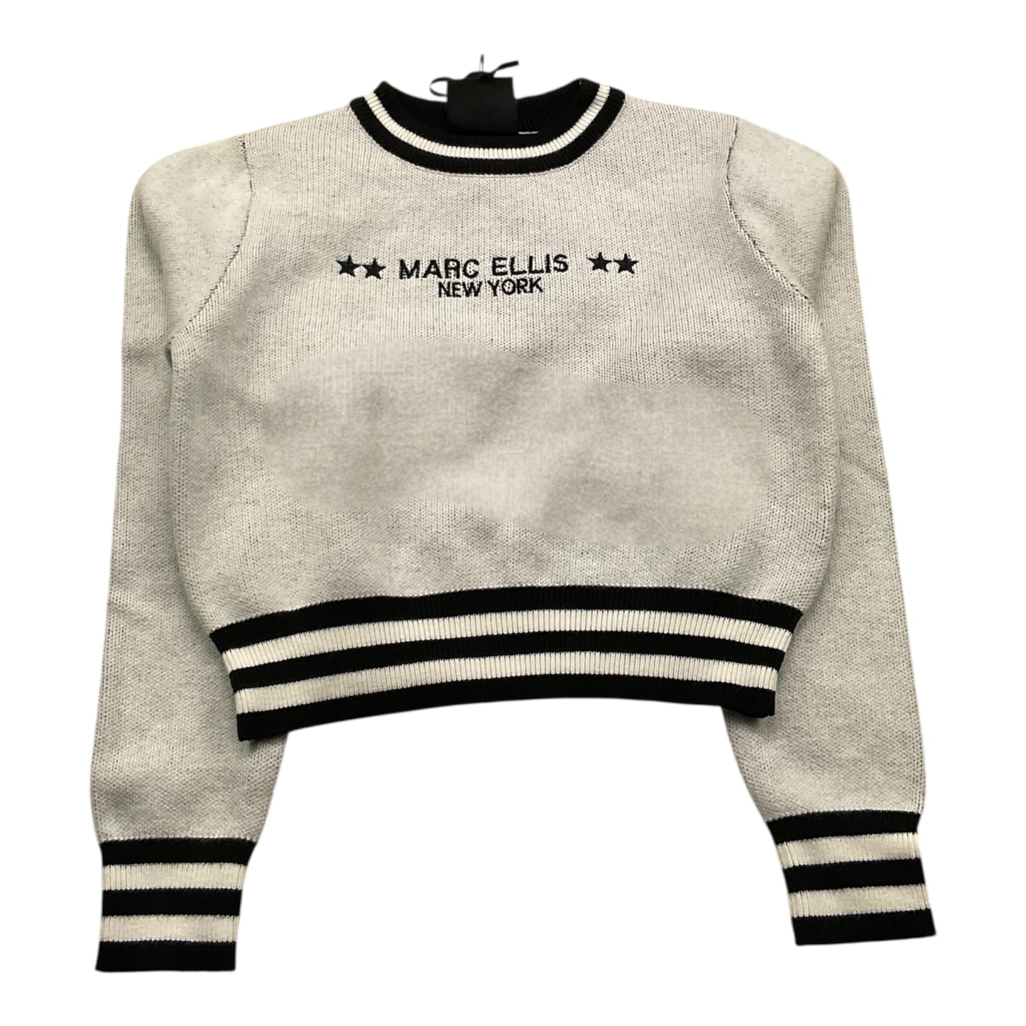 MARC ELLIS maglia girocollo tinta unita con logo e profili in contrasto Bianco per Bambina JMJSW00187XXX BIANCO MARC ELLIS