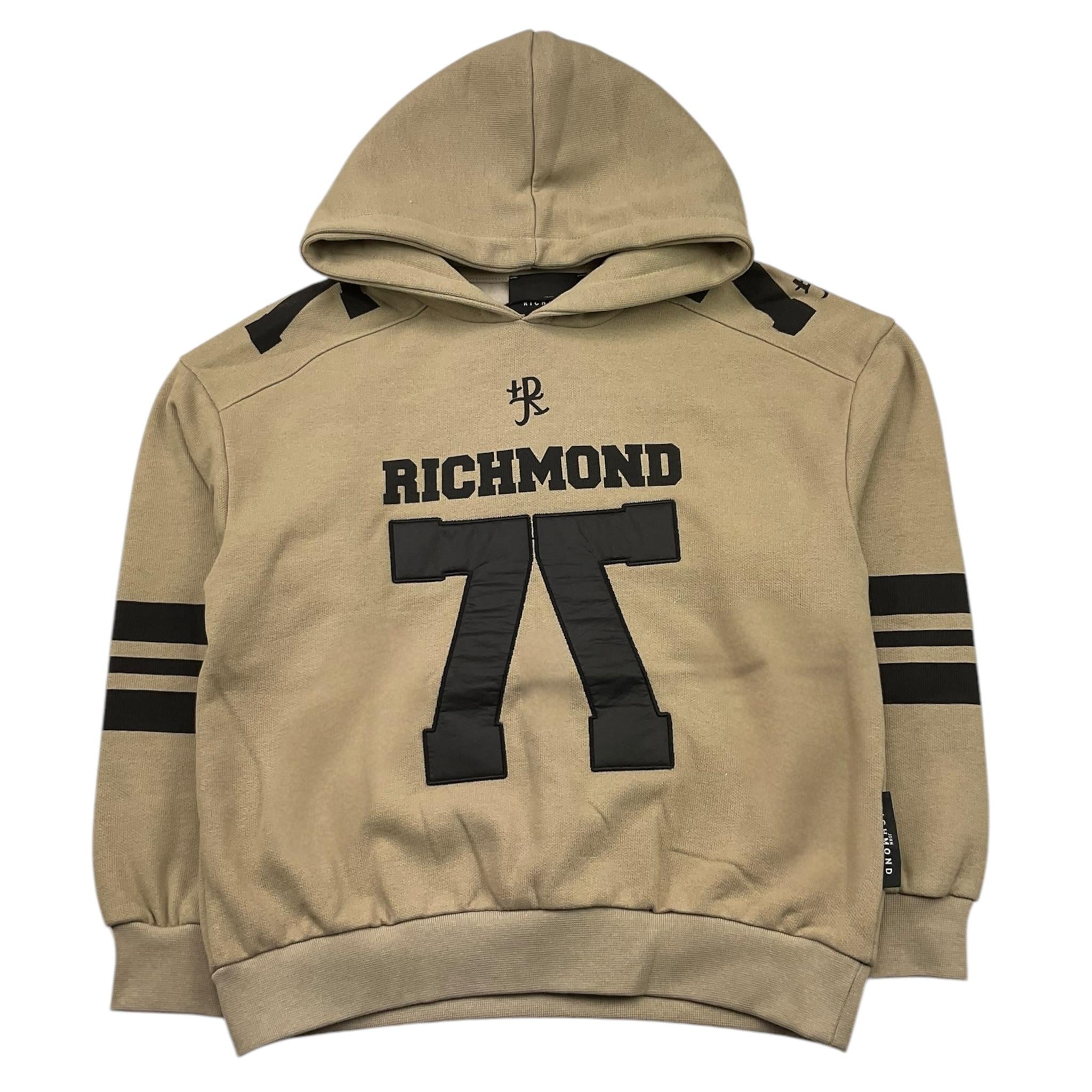 JOHN RICHMOND felpa chiusa con cappuccio tinta unita con stampa Beige per Bambino RBA25110FE BEIGE JOHN RICHMOND