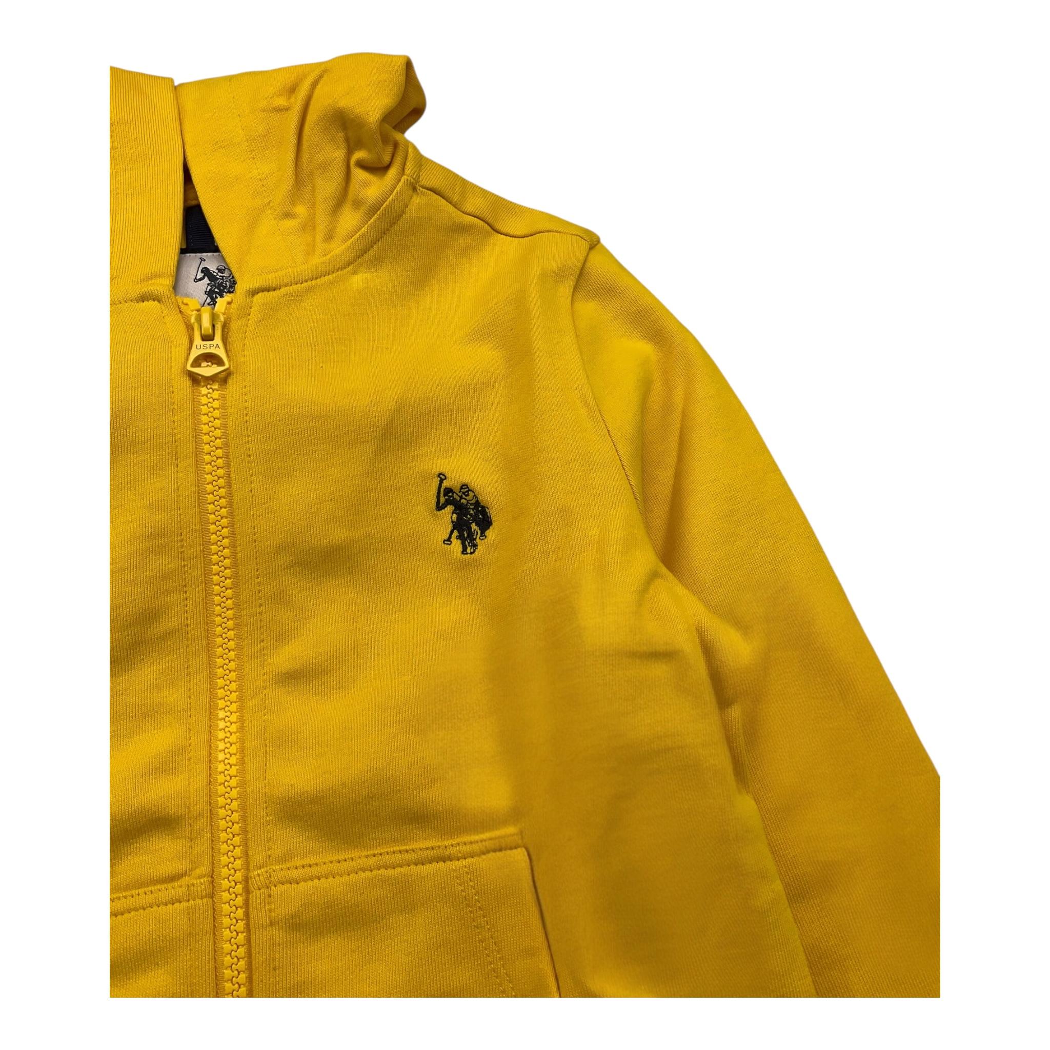 U.S. POLO ASSN felpa con zip e cappuccio tinta unita Giallo per Bambino US40562 GIALLO U.S. POLO ASSN