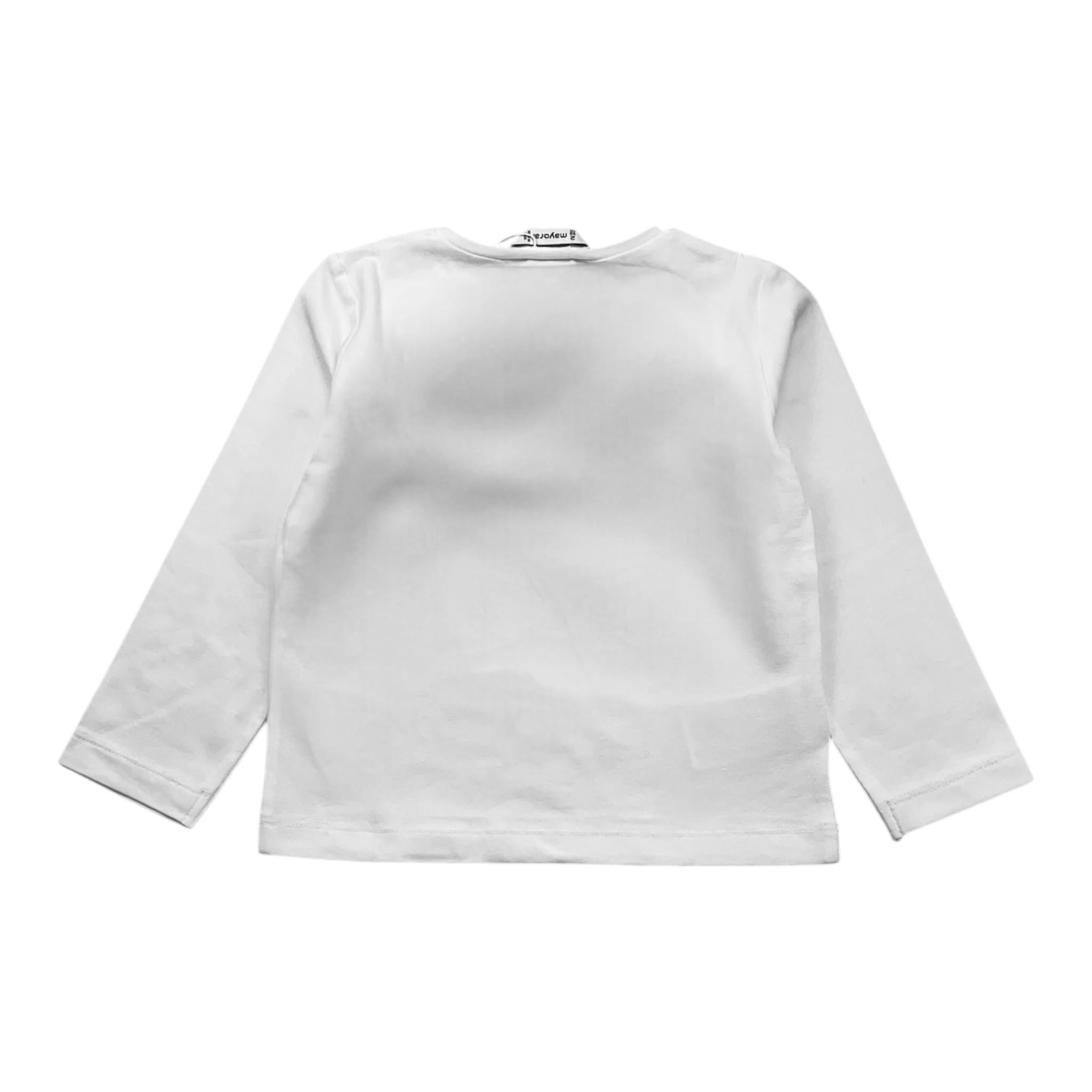 MAYORAL shirt girocollo tinta unita con stampa in contrasto Bianco per Neonata 4070XN BIANCO MAYORAL