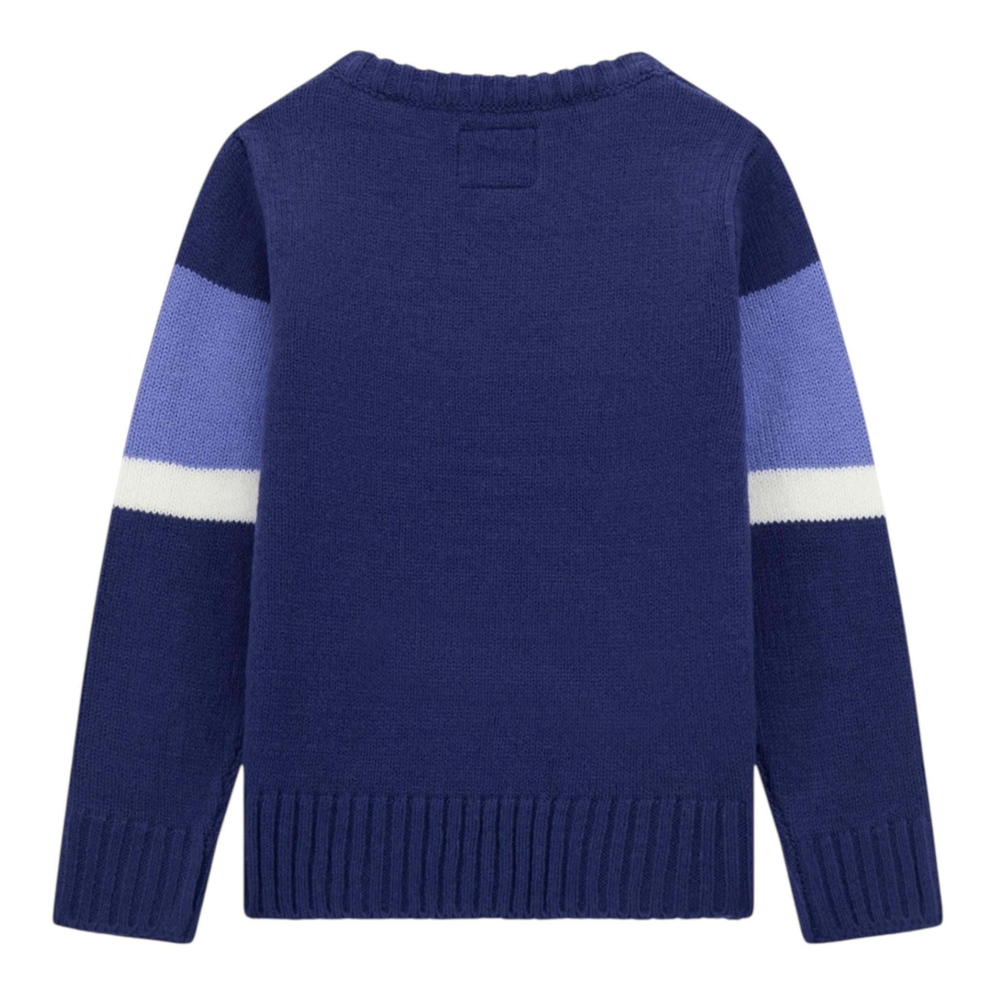 GUESS maglia girocollo tinta unita con stampa logo in contrasto Blu per Bambino N4BR02Z32N0 BLU GUESS