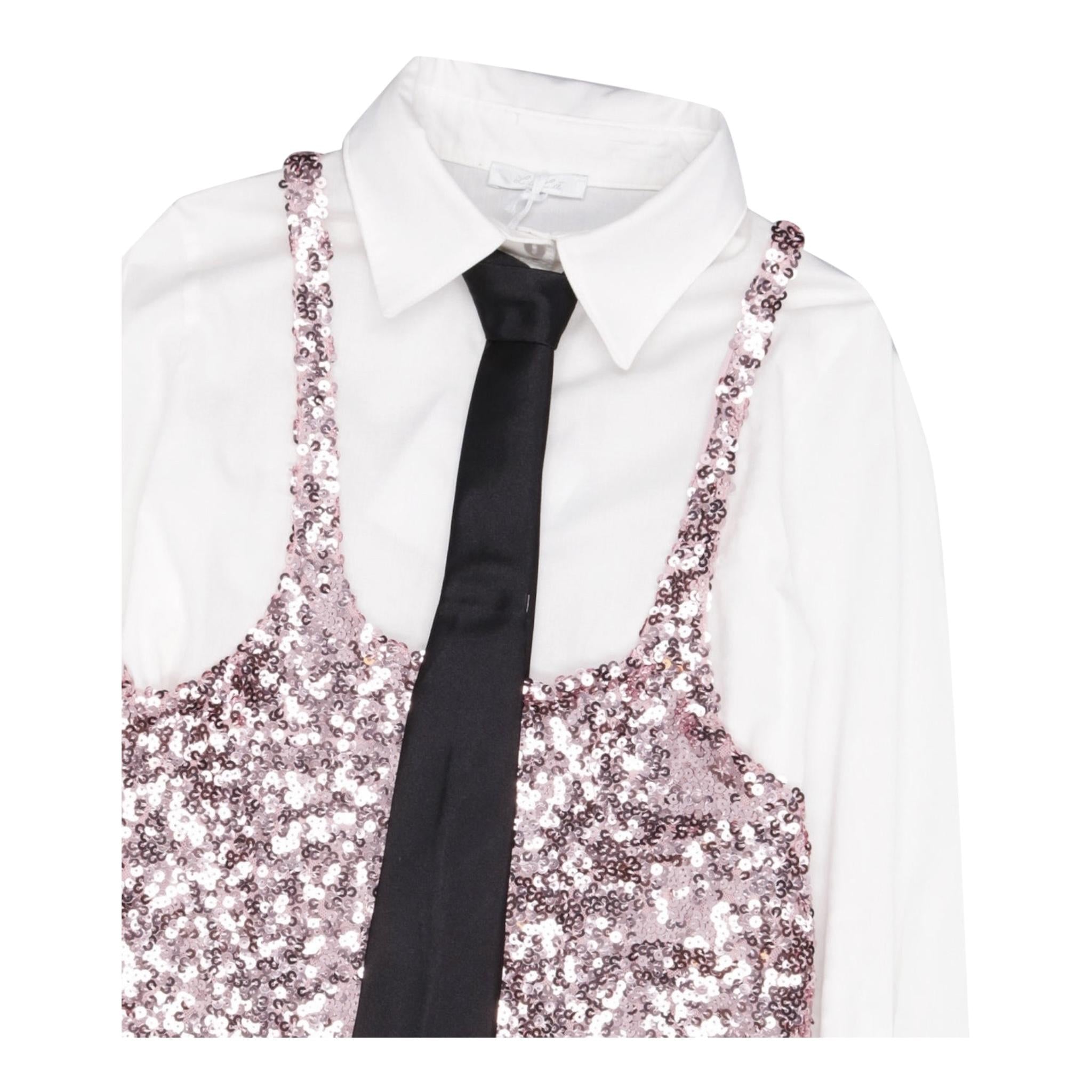 LU LU BY MISS GRANT set camicia-abito paillettato Rosa per Bambina LL3101 ROSA LU LU BY MISS GRANT