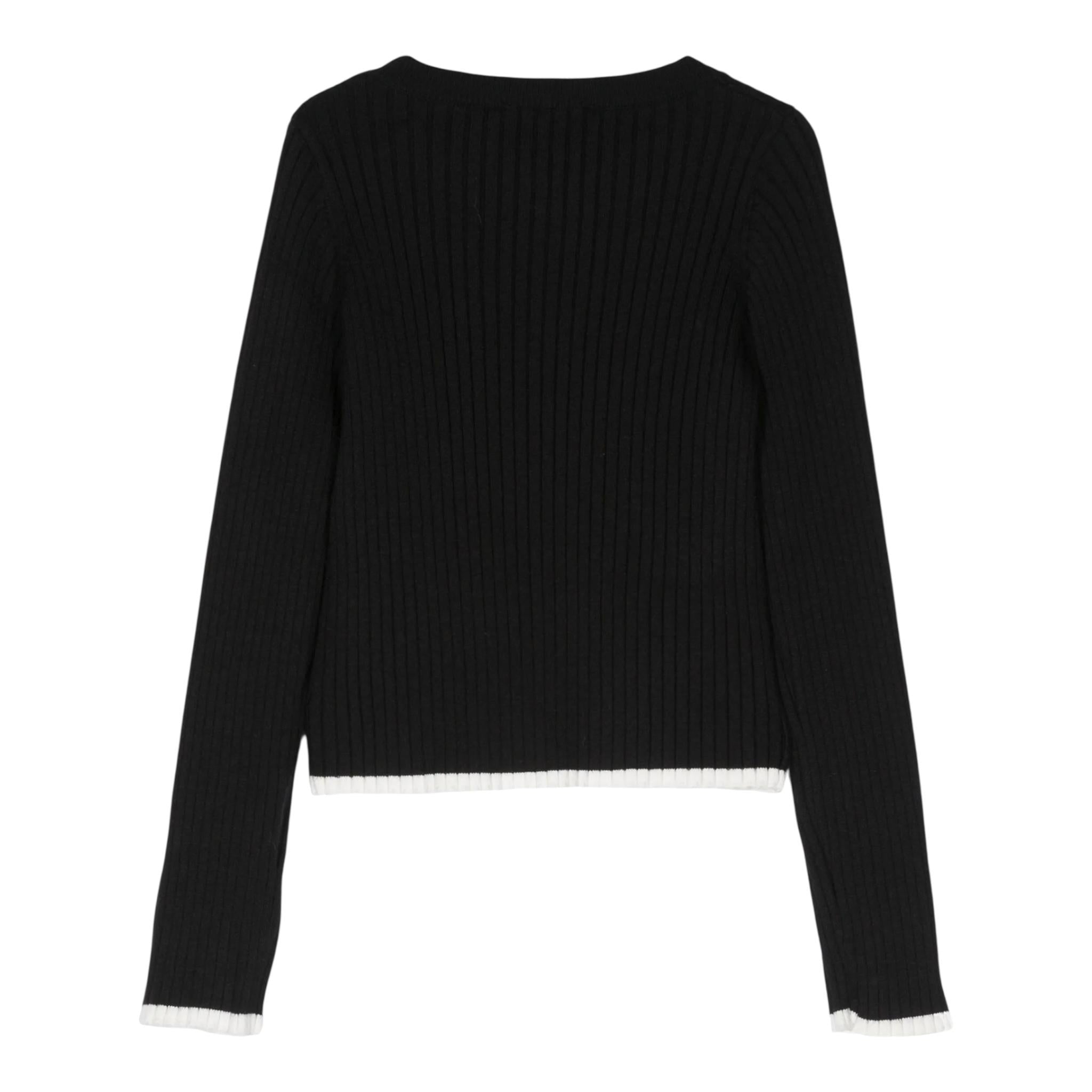 LIU JO maglia tinta unita cn profili in contrasto Nero per Bambina GF4138X NERO LIU JO